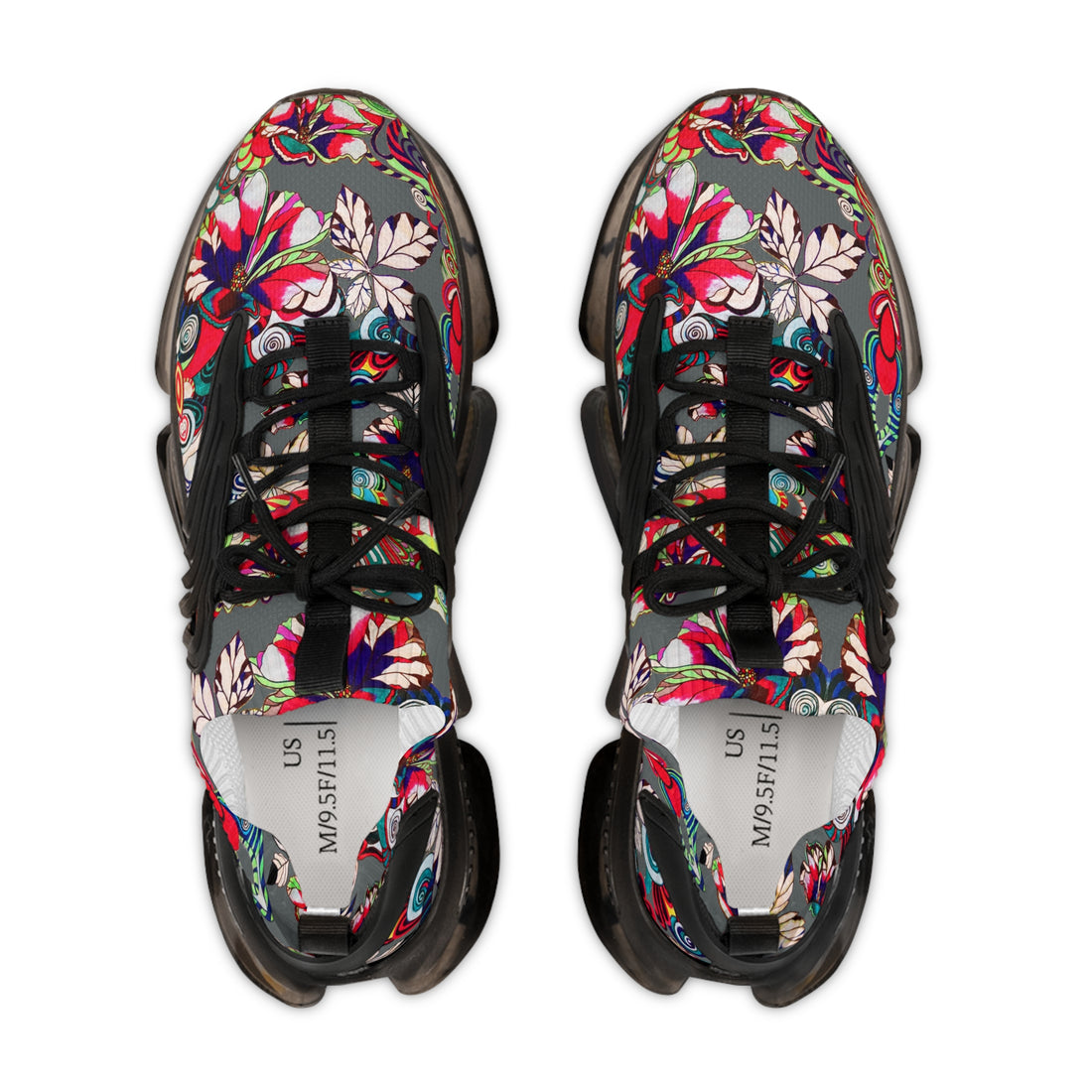 men's ash graphic floral print mesh knit sneakers