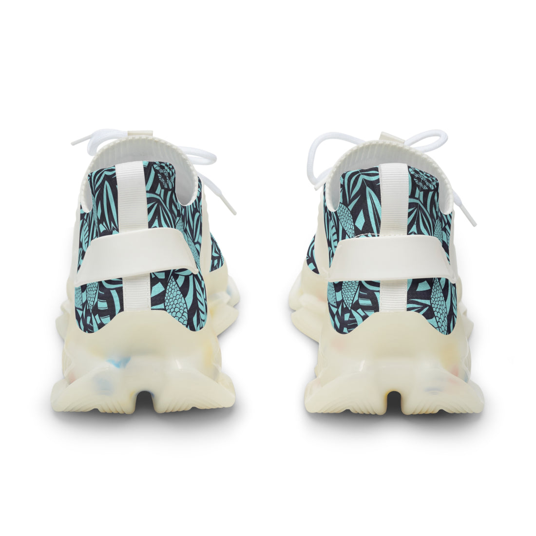 Icy Blue Tropical Minimalist OTT Men's Mesh Knit Sneakers