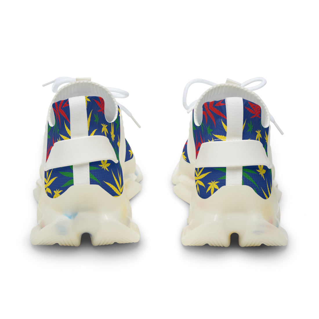 Blue Tropical Rasta Toned Men's Mesh Knit Sneakers