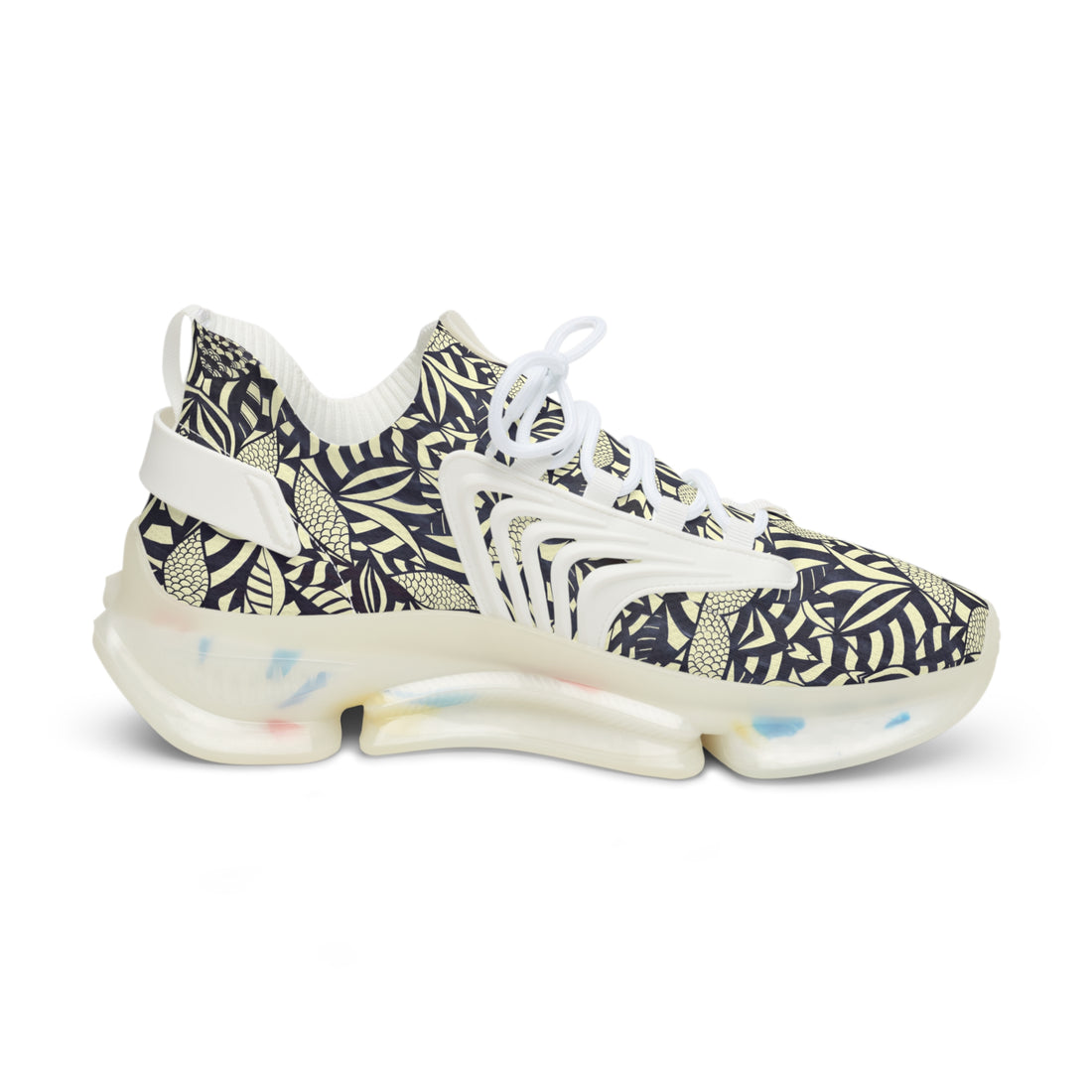 Cream Tropical Minimalist OTT Men's Mesh Knit Sneakers
