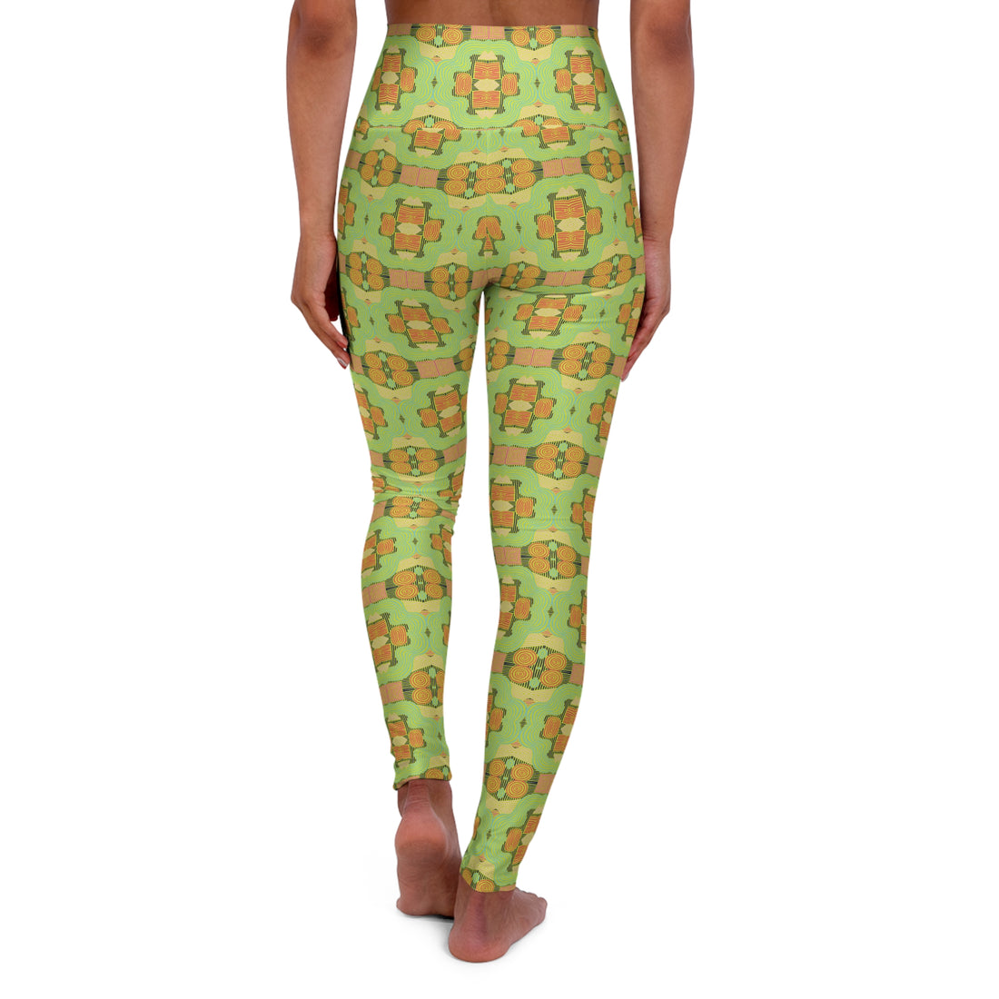Lime Geometric Print Yoga Leggings