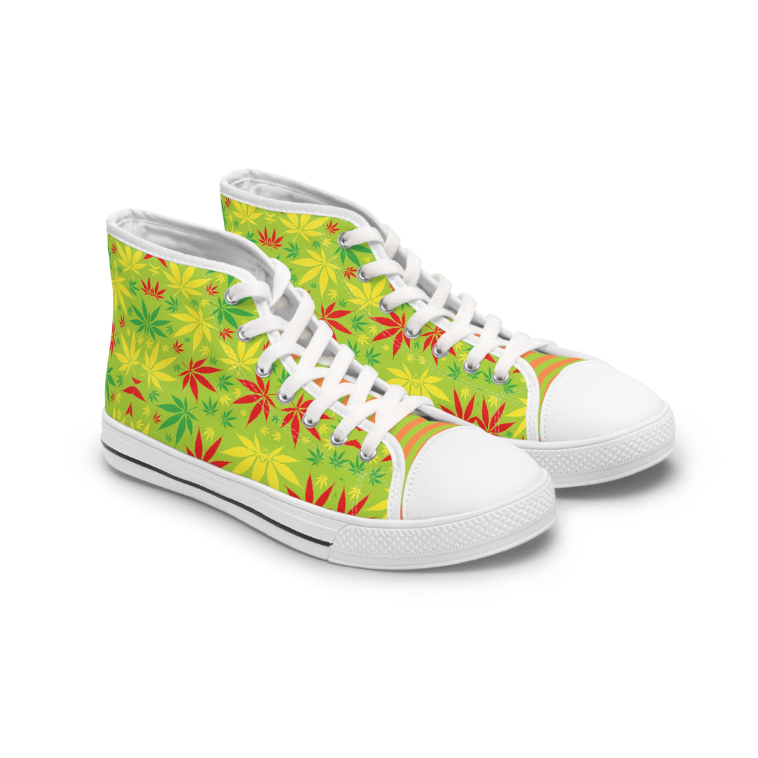 Green Tropical Rasta Toned Women's High Top Sneakers