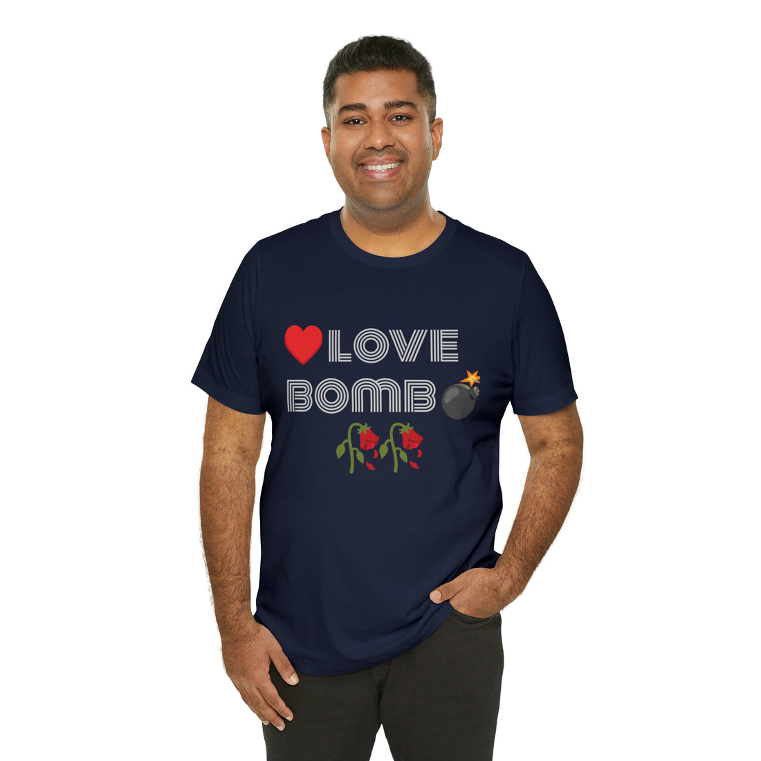 Unisex Love Bomb Typography Jersey Tee