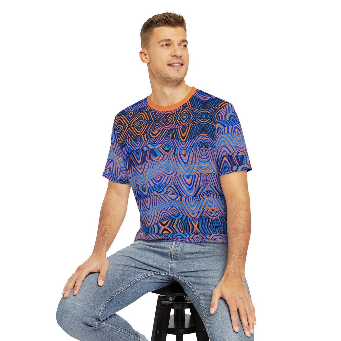 Peach Sonic Men's Polyester Tee (AOP)
