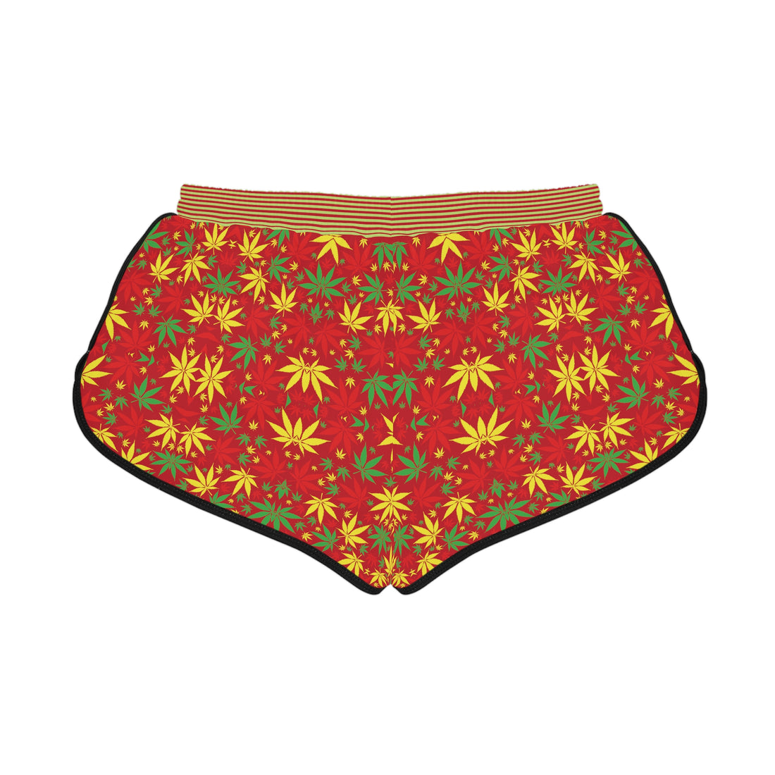 Red Tropical Rasta Toned Relaxed Gym Shorts