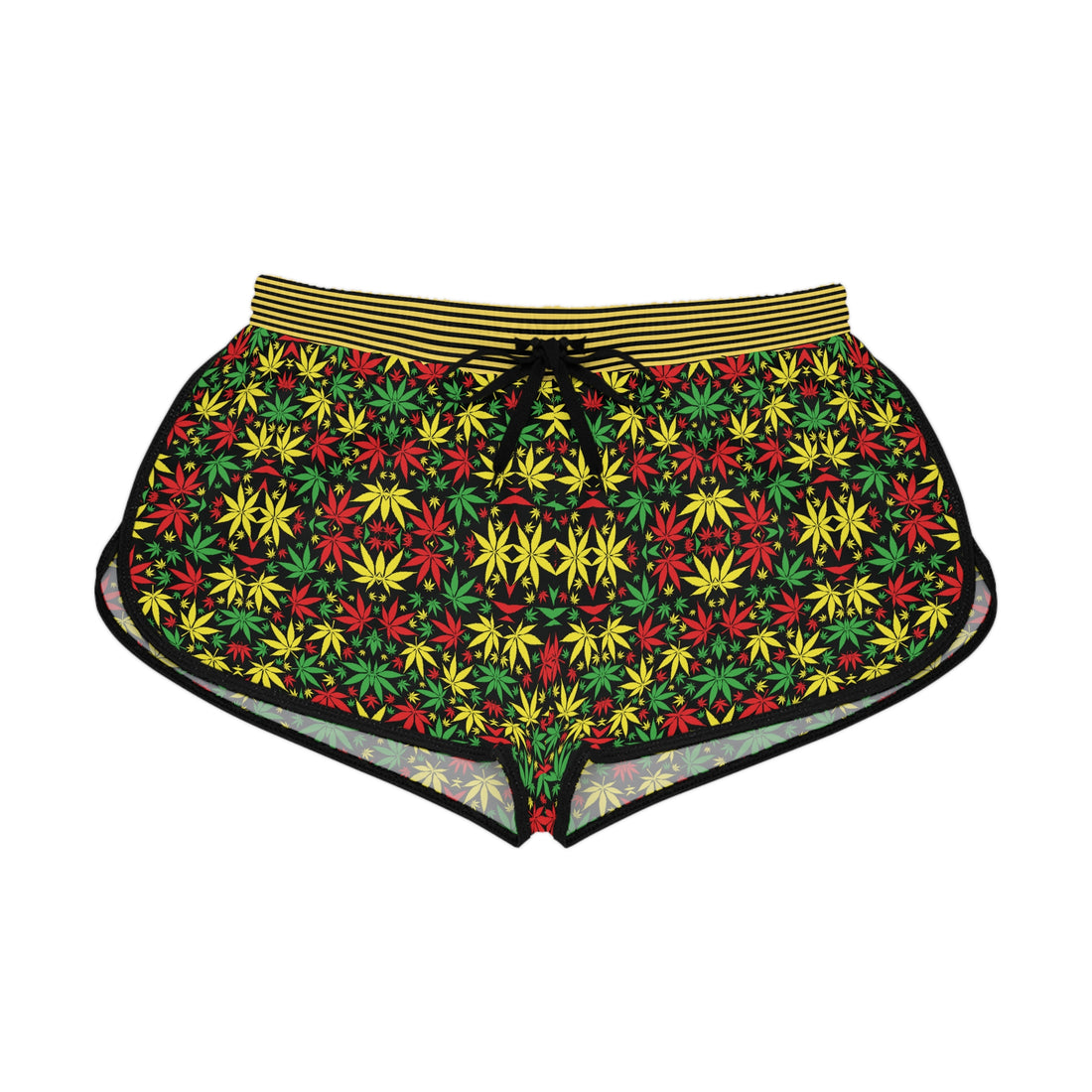 Black Tropical Rasta Toned Relaxed Gym Shorts