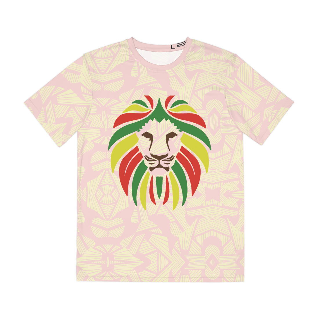 Pale Pink Men's Rasta Lion Portrait Polyester Tee (AOP)