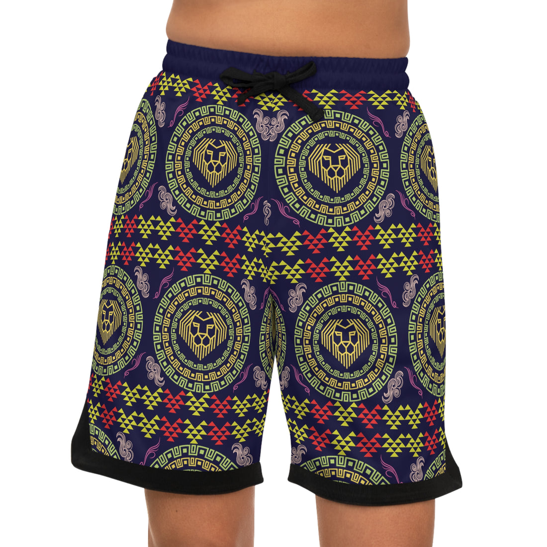 Ink Lion Head Basketball Rib Shorts (AOP)