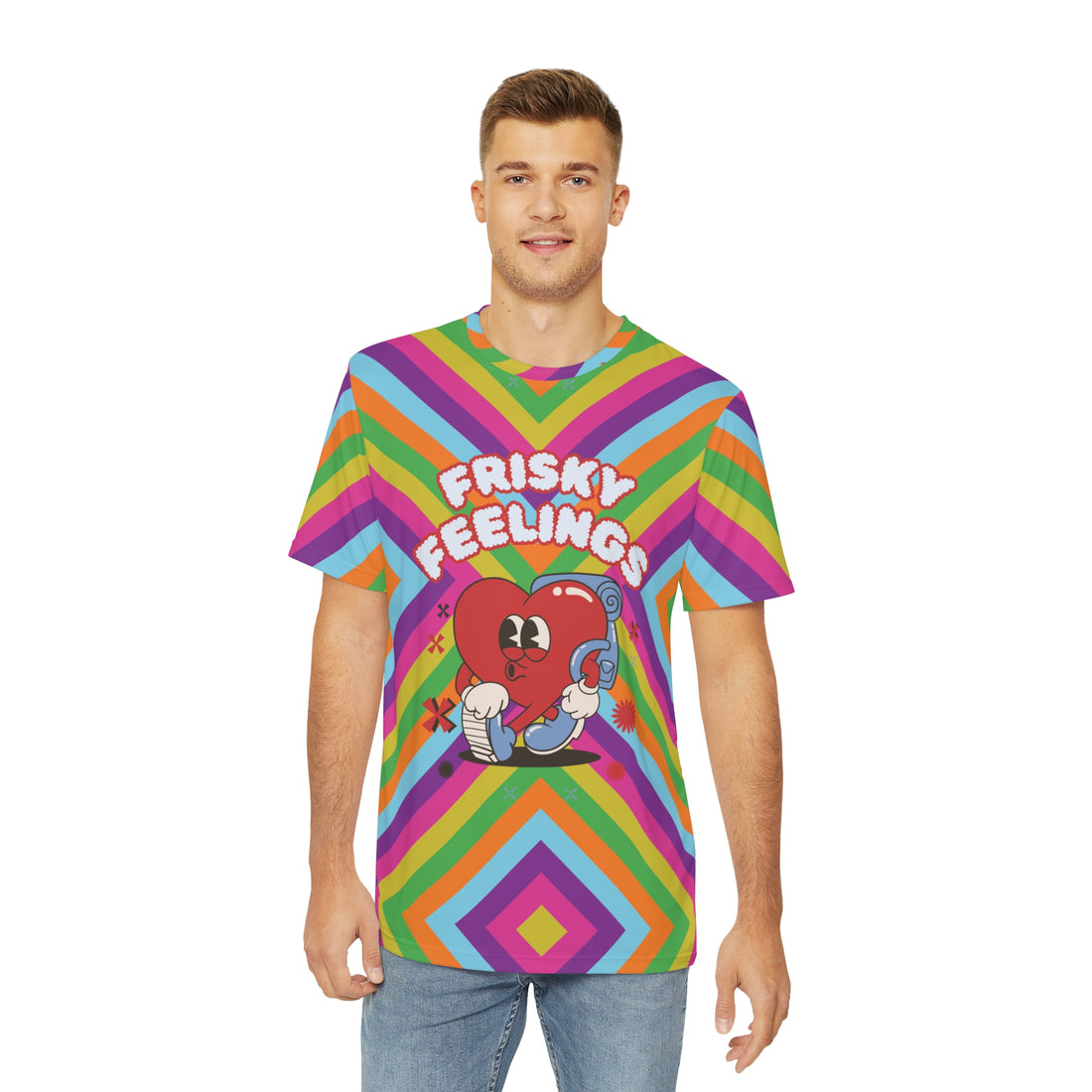 Frisky Feelings Men's Polyester Tee (AOP)