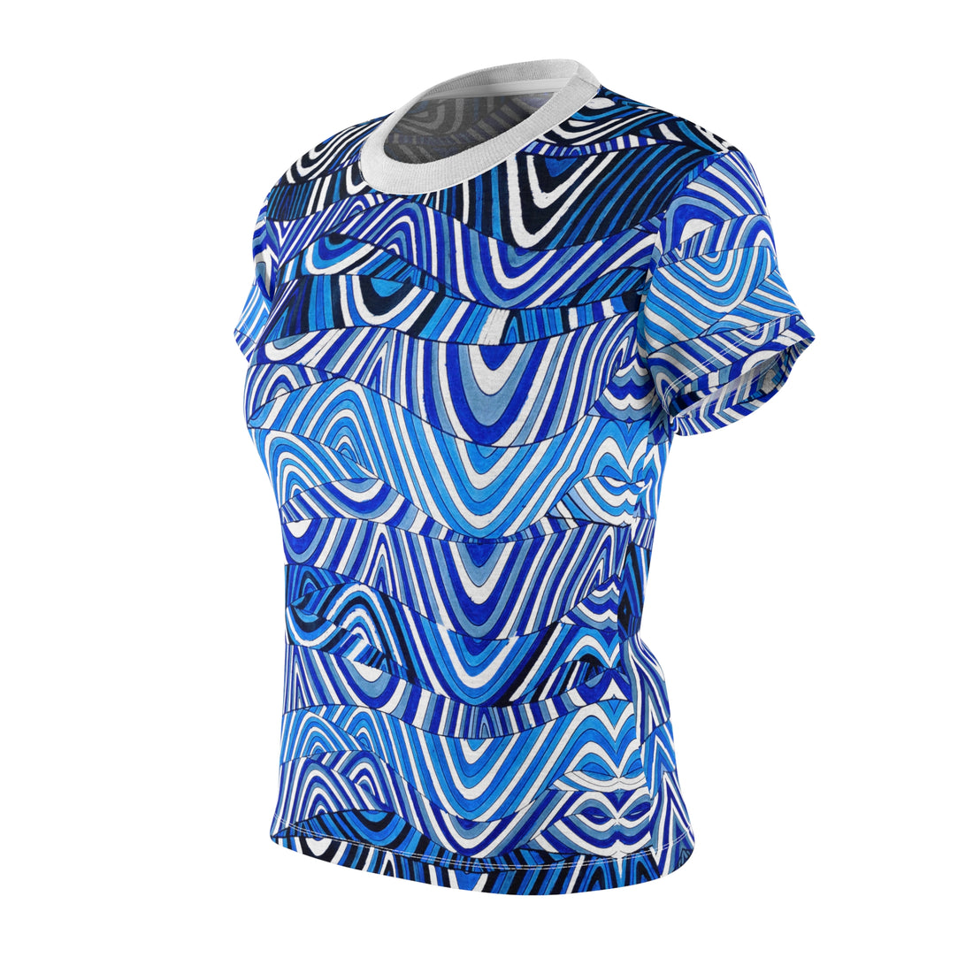 White Sonic AOP Women's Cap Sleeves T-shirt