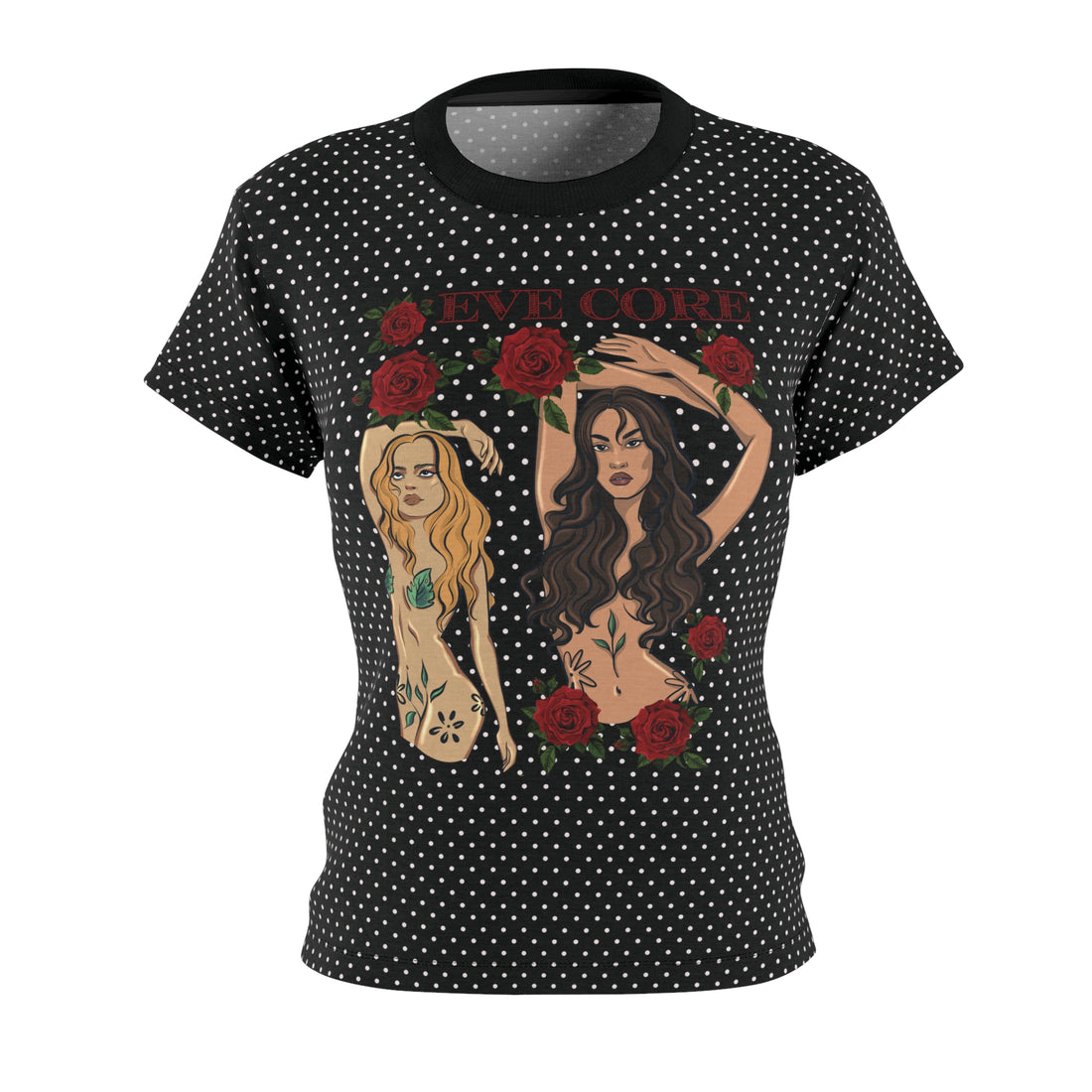 Black Eve Core AOP Women's Cap Sleeves T-shirt