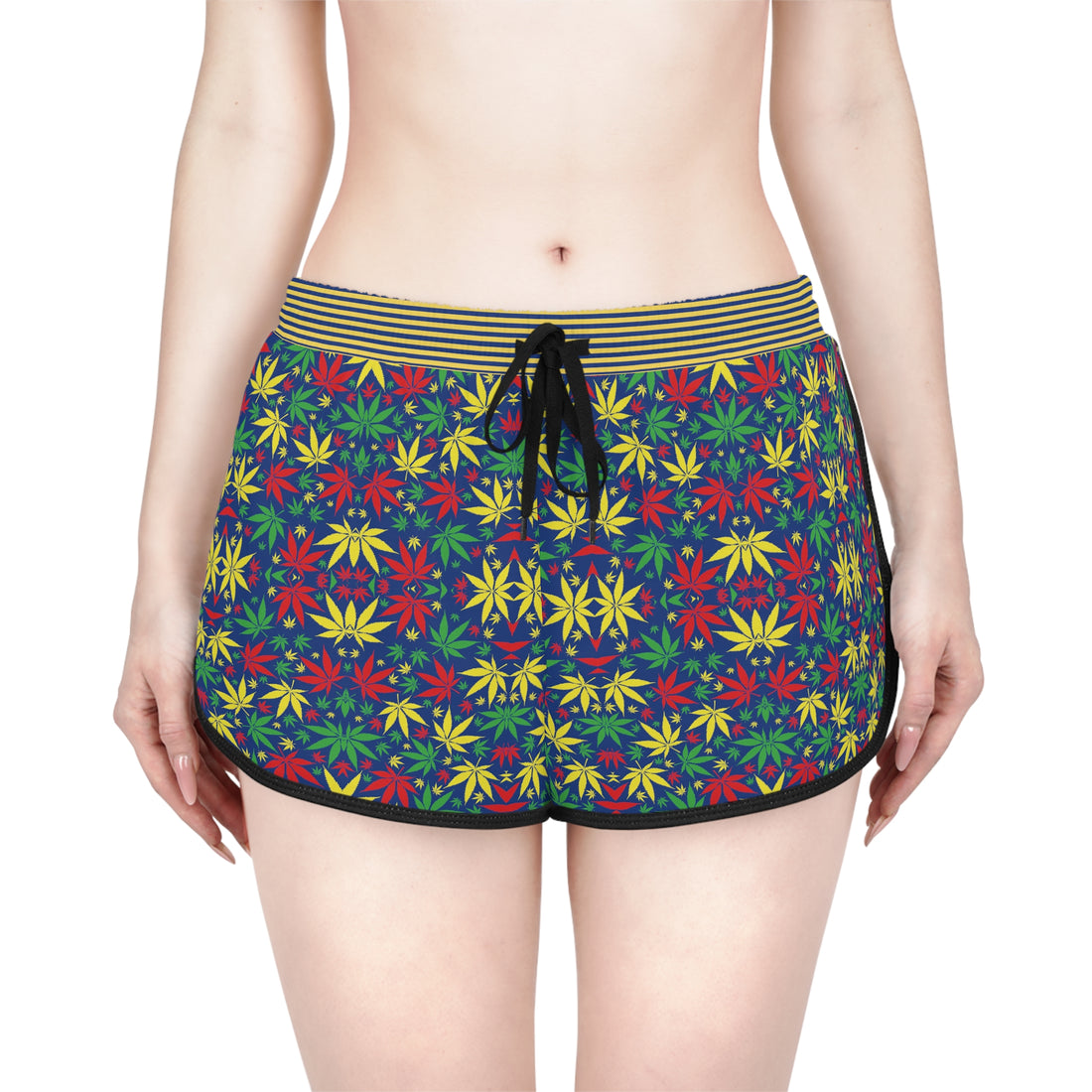 Blue Tropical Rasta Toned Relaxed Gym Shorts
