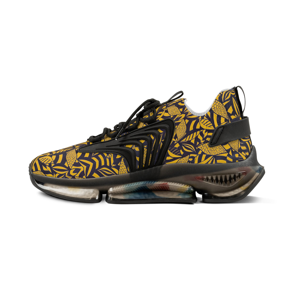 Yellow Tropical Minimalist OTT Men's Mesh Knit Sneakers