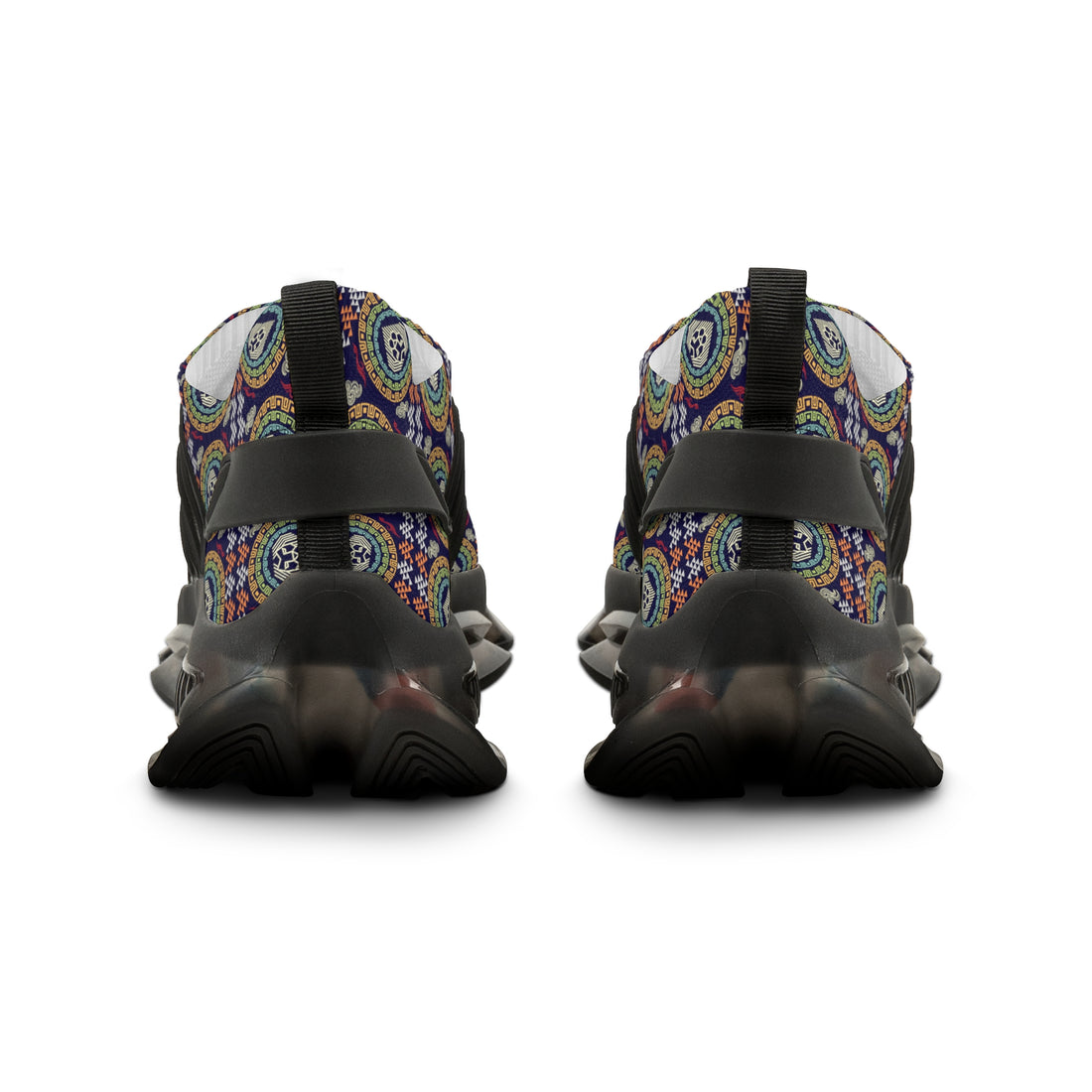 Ink Geo Lion Head Men's Mesh Knit Sneakers