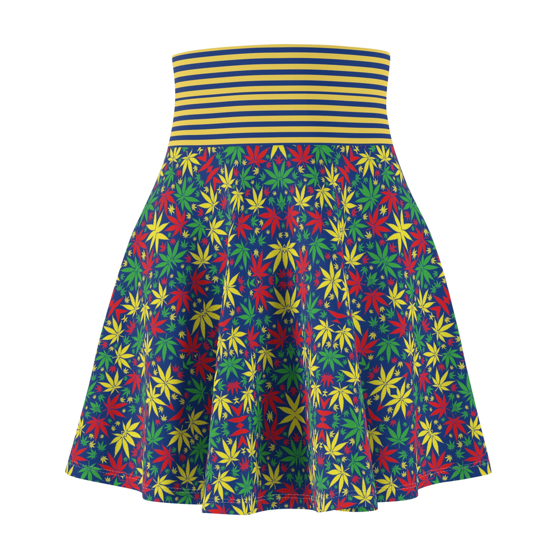 Blue Tropical Rasta Toned Skater Skirt