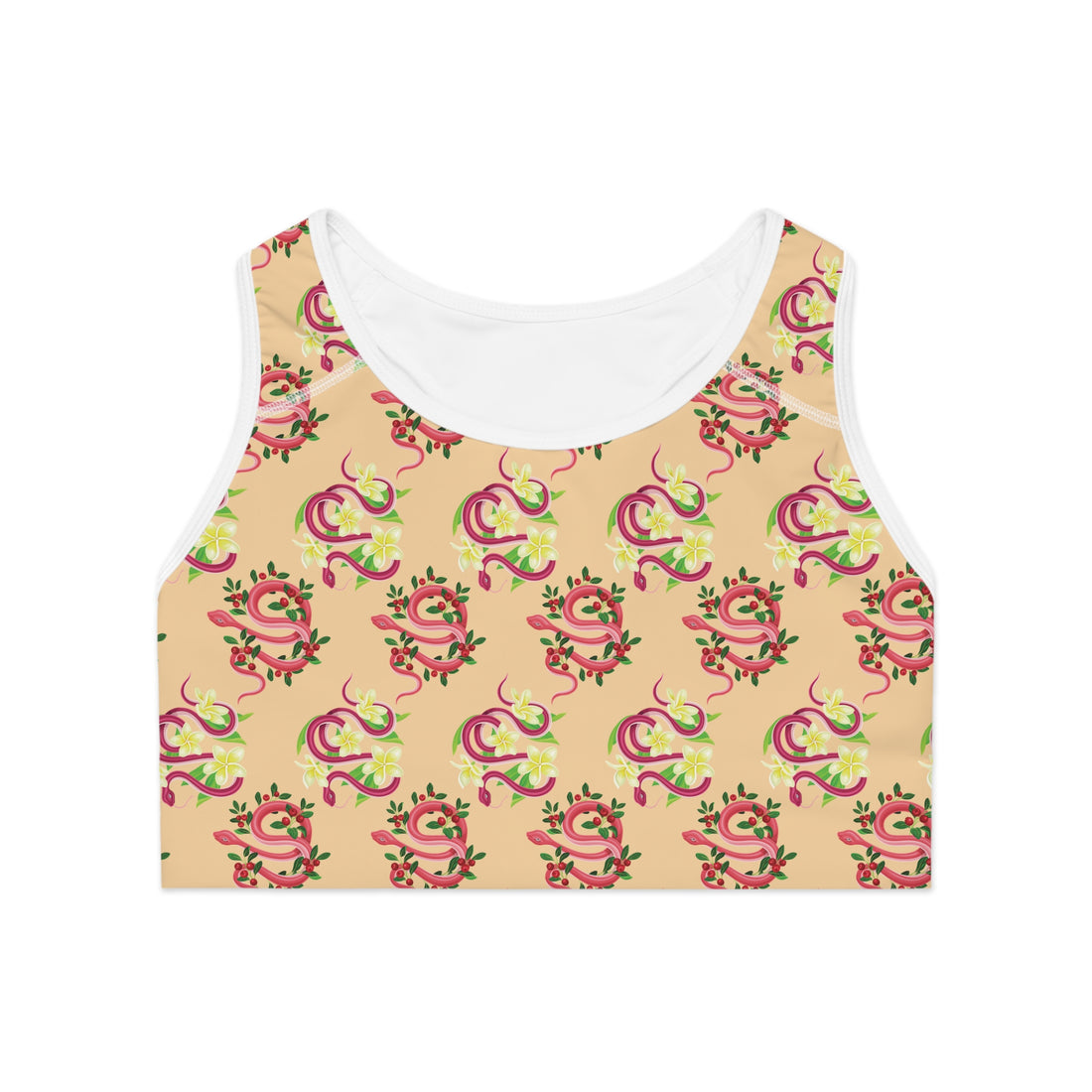 Tuscan Snake Print (AOP) Racerback Sports Bra