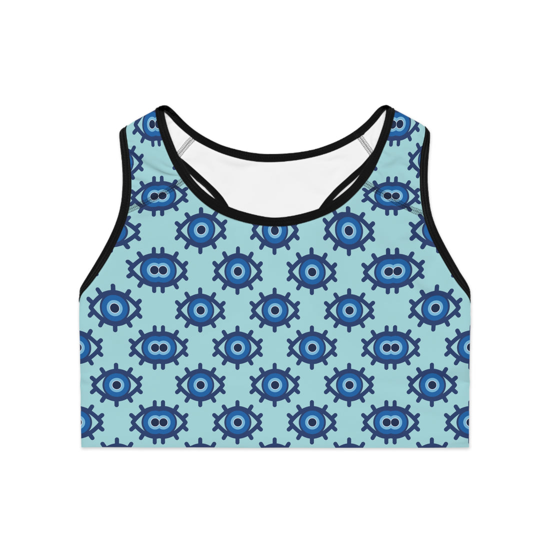 Icy Blue Evil Eye (AOP) Sports Bra