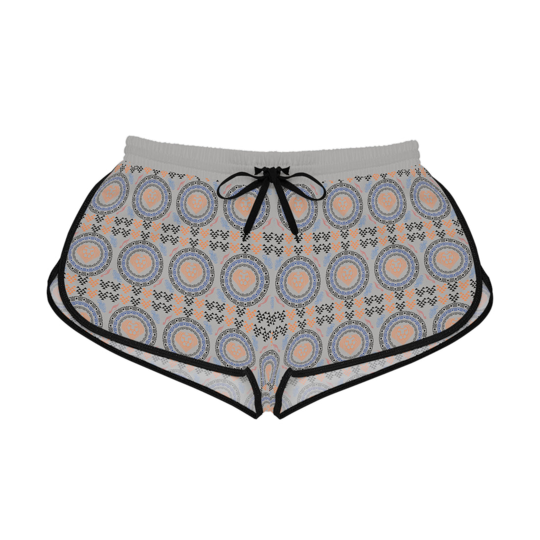 Slate Geo Lion Head Relaxed Gym Shorts