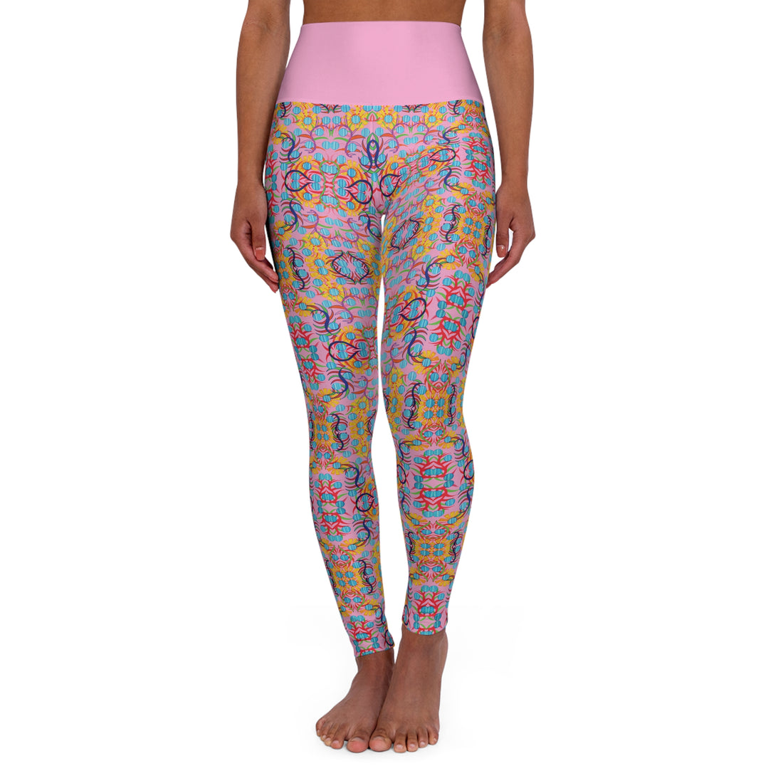 Muted Pink Sunflower Yoga Leggings