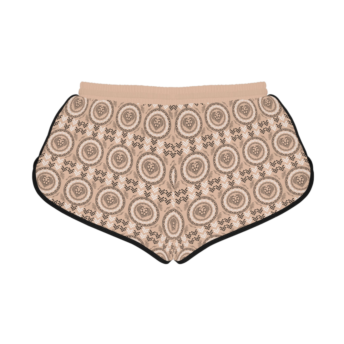 Nude Geo Lion Head Relaxed Gym Shorts