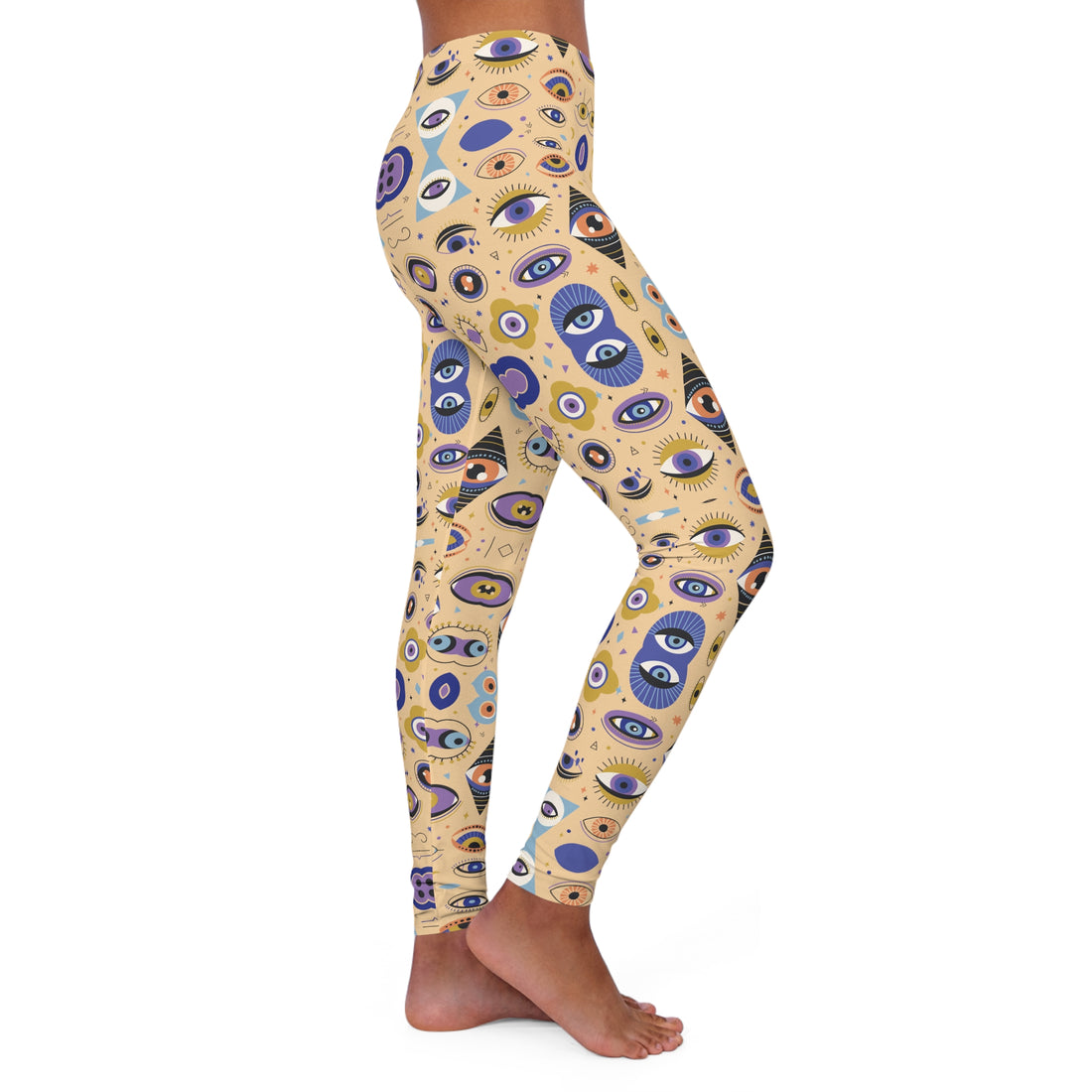 Tuscan Abstract Evil Eye Spandex Leggings