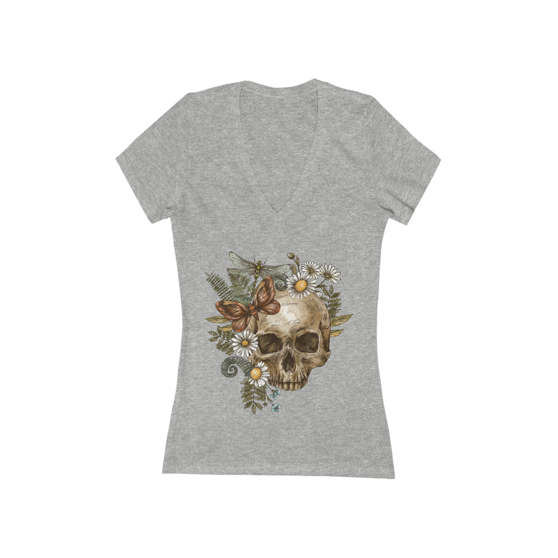 Women's Jersey Skull V-Neck Tee