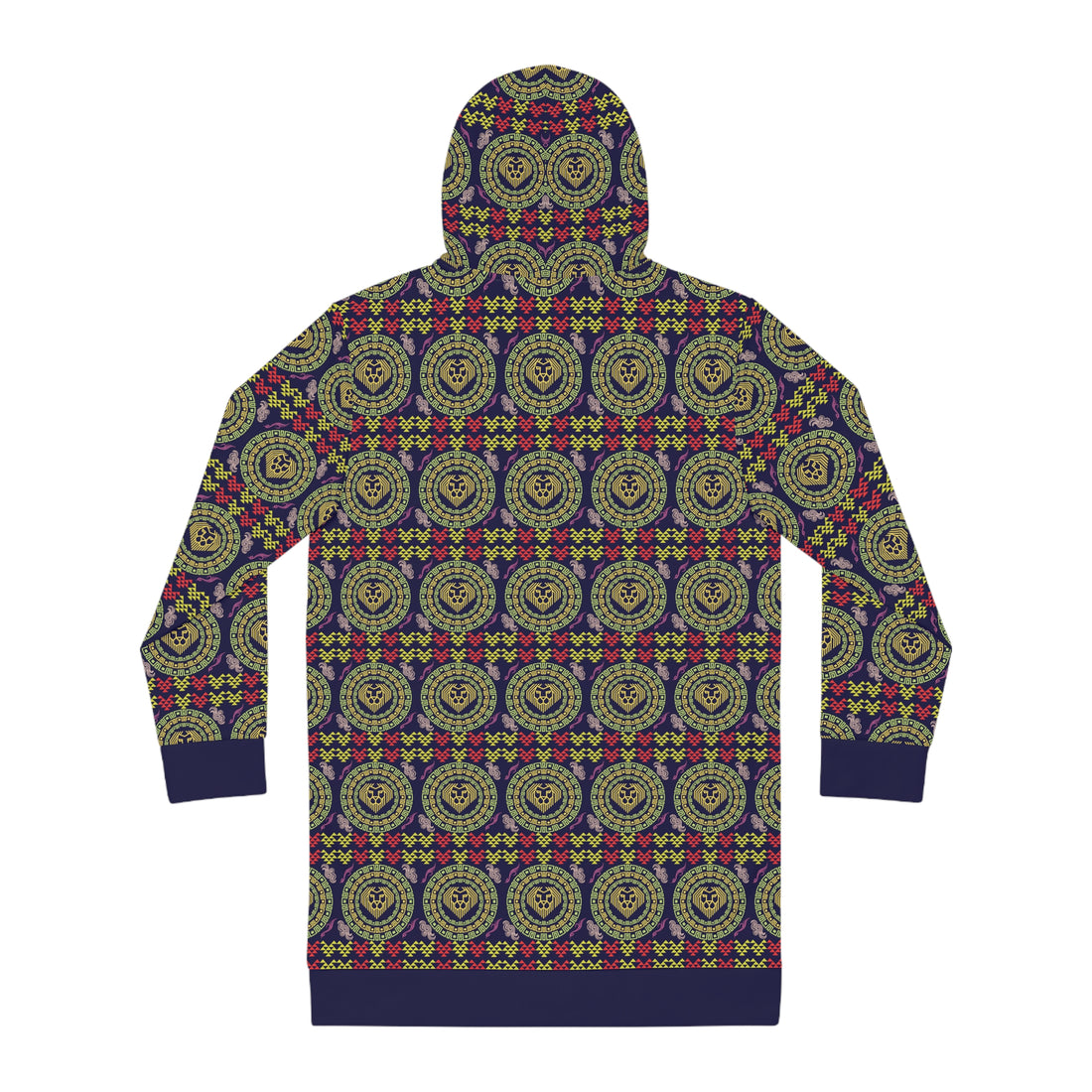 Ink Geo Lion Head Hoodie Dress (AOP)