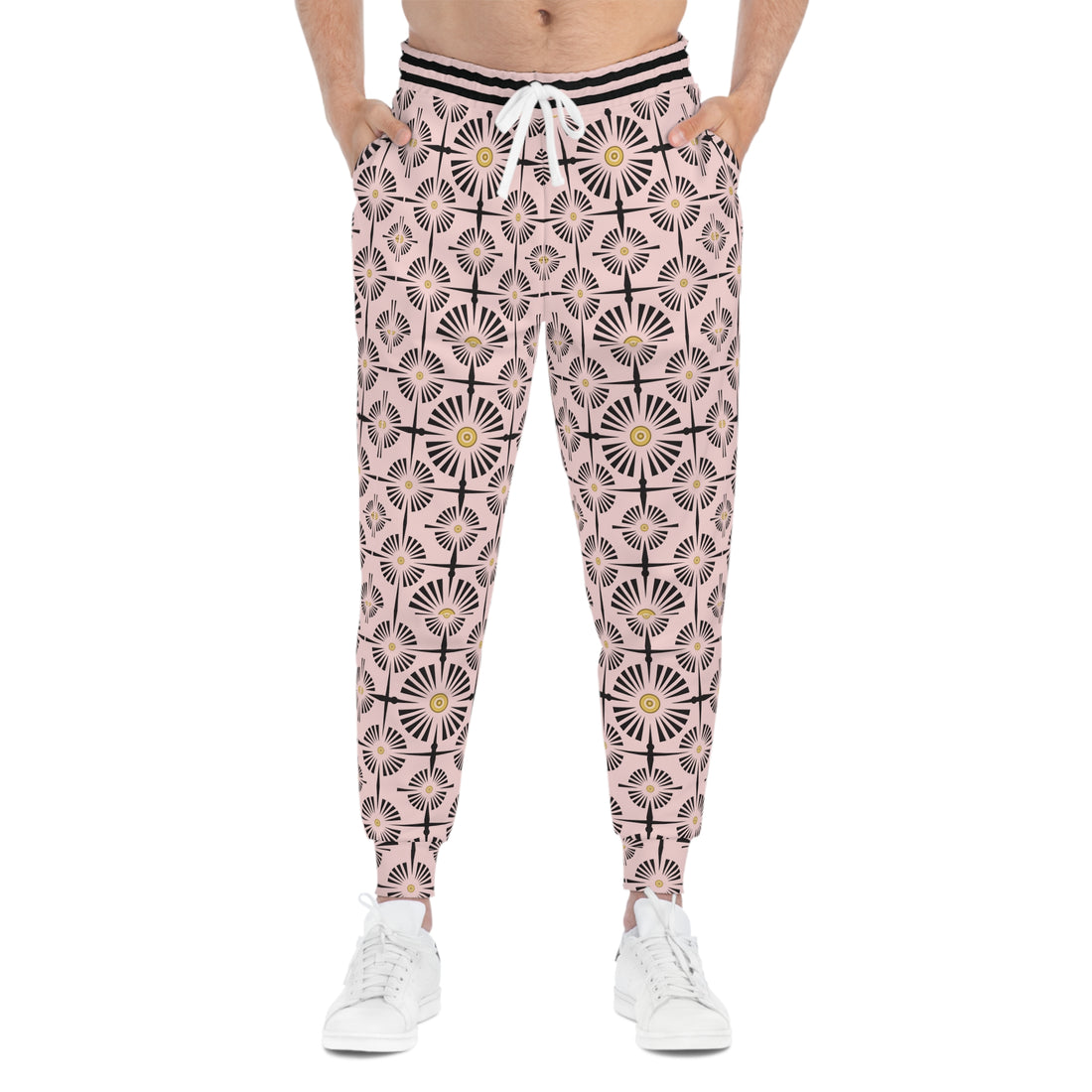 Pale Pink Wheels & Spokes Print Unisex Joggers
