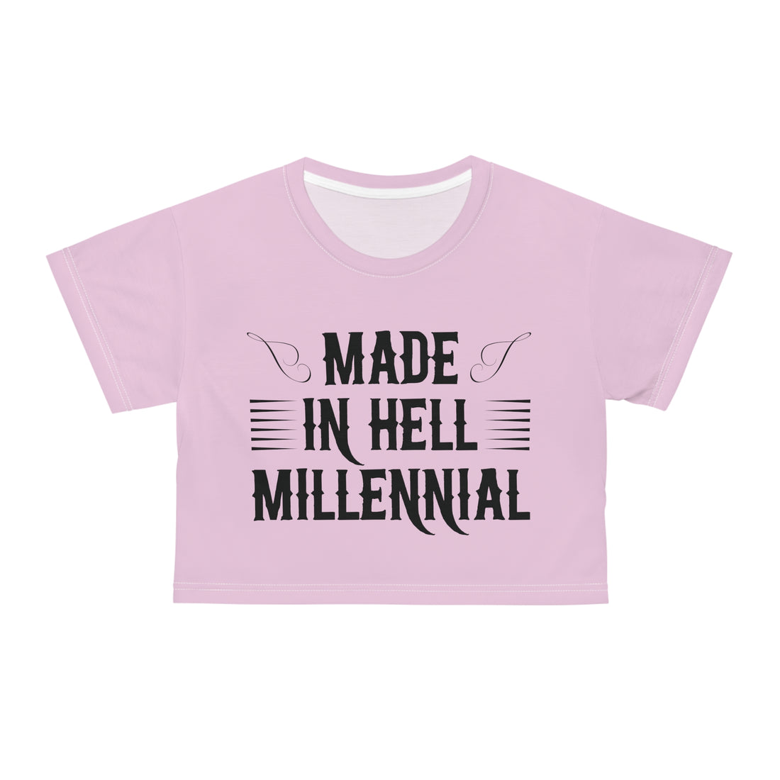 Lilac Millennial AOP Crop Tee