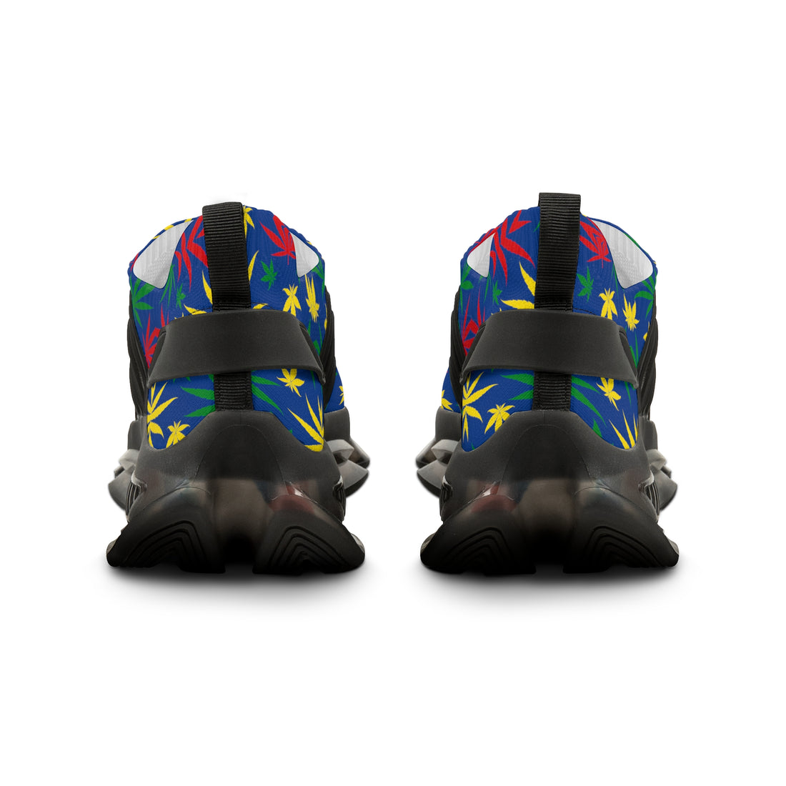 Blue Tropical Rasta Toned Men's Mesh Knit Sneakers