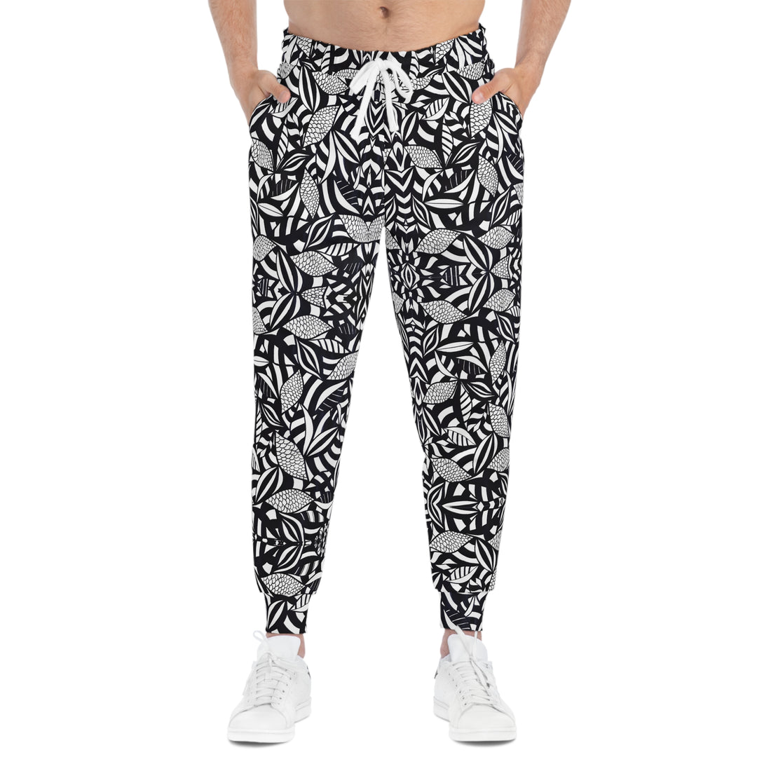 White Tropical Minimalist Unisex Joggers