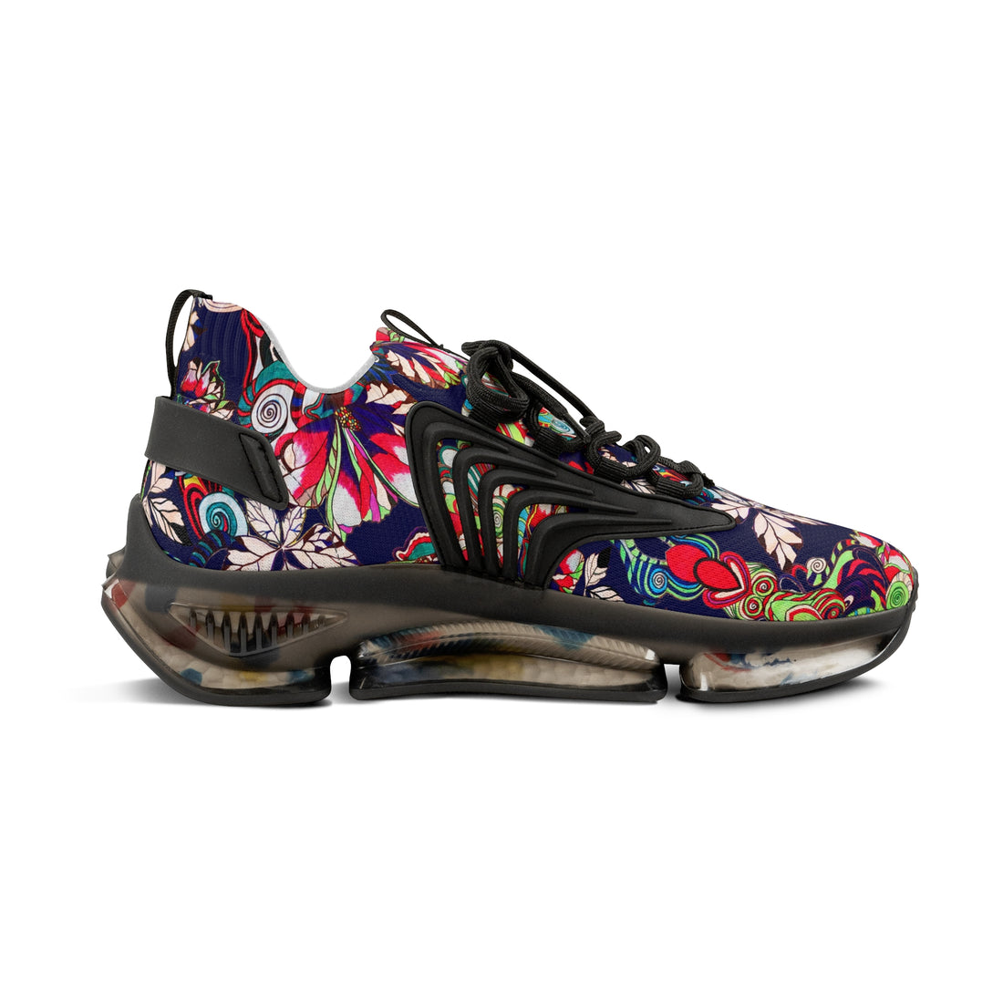 Ink Floral Pop OTT Men's Mesh Knit Sneakers