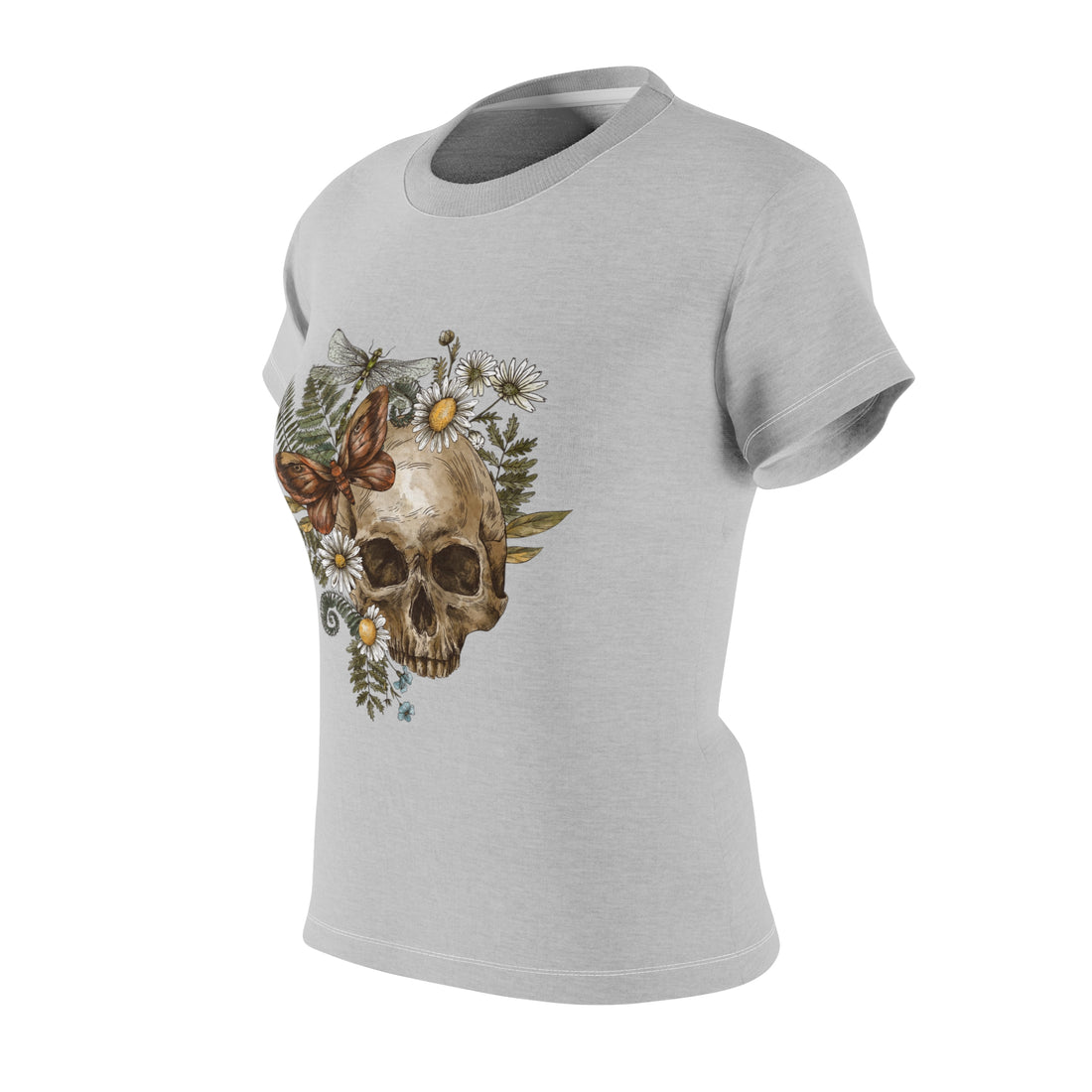 slate grey skull print t-shirt for women