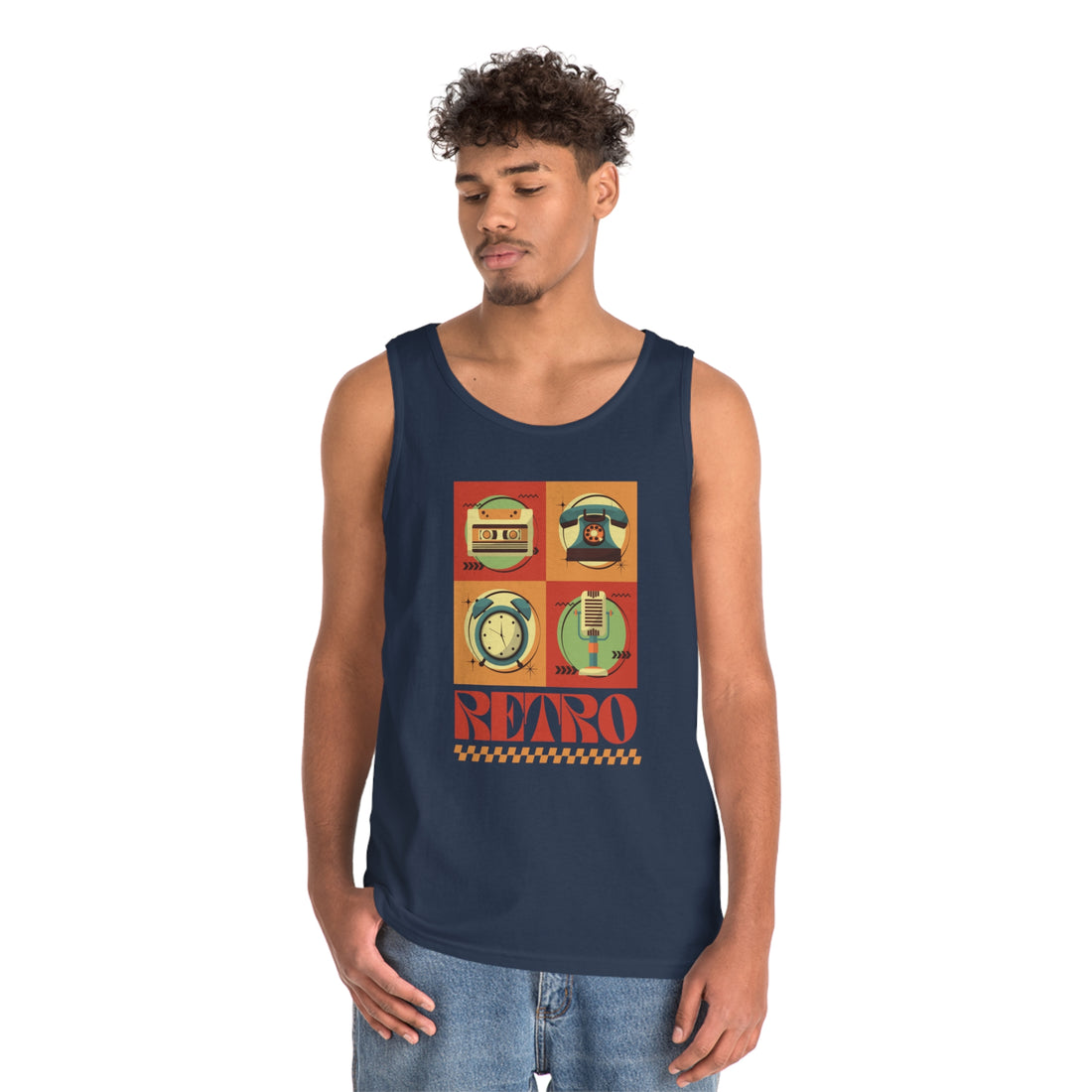 Retro Print Unisex Tank Top