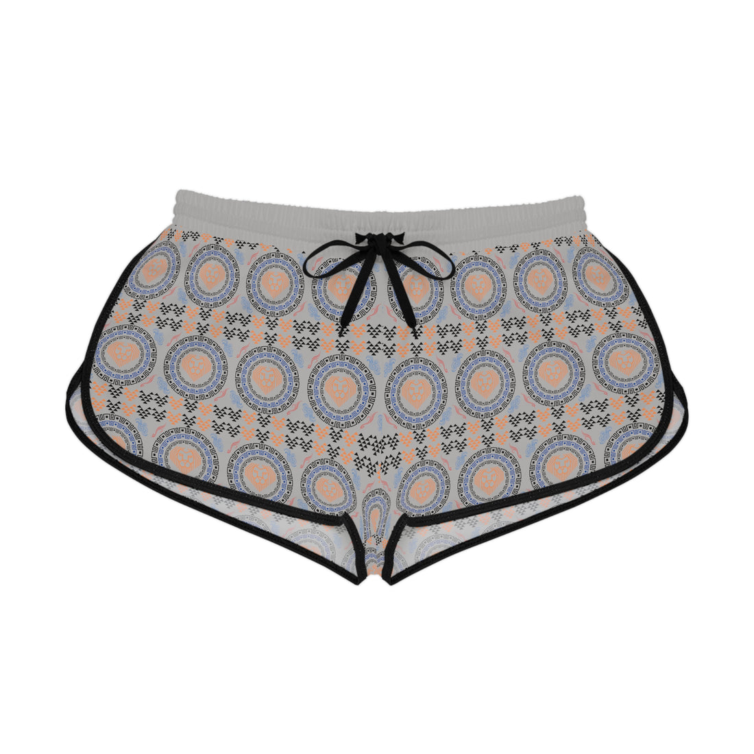 Slate Geo Lion Head Relaxed Gym Shorts