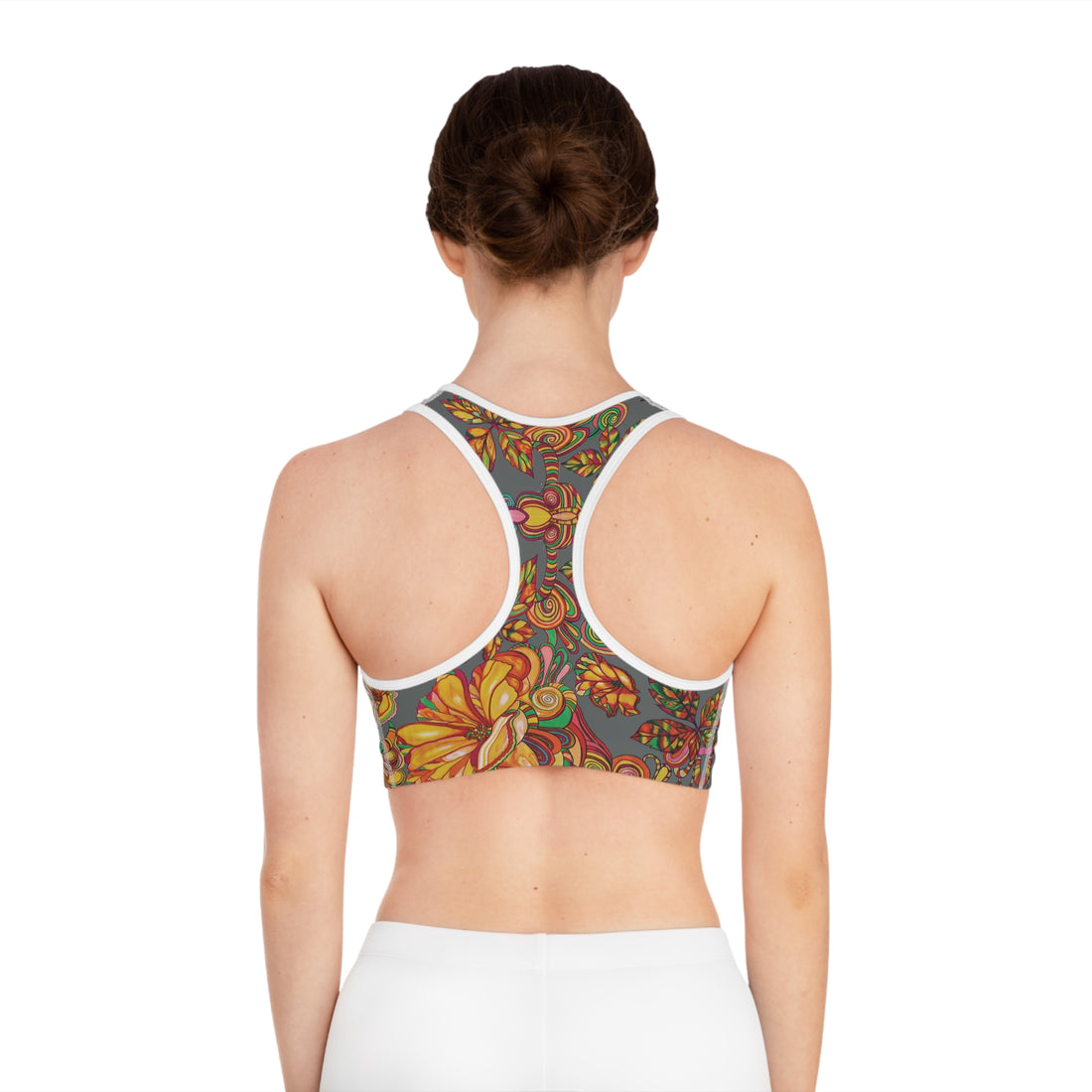 Ash Artsy Floral Racer Back (AOP) Sports Bra