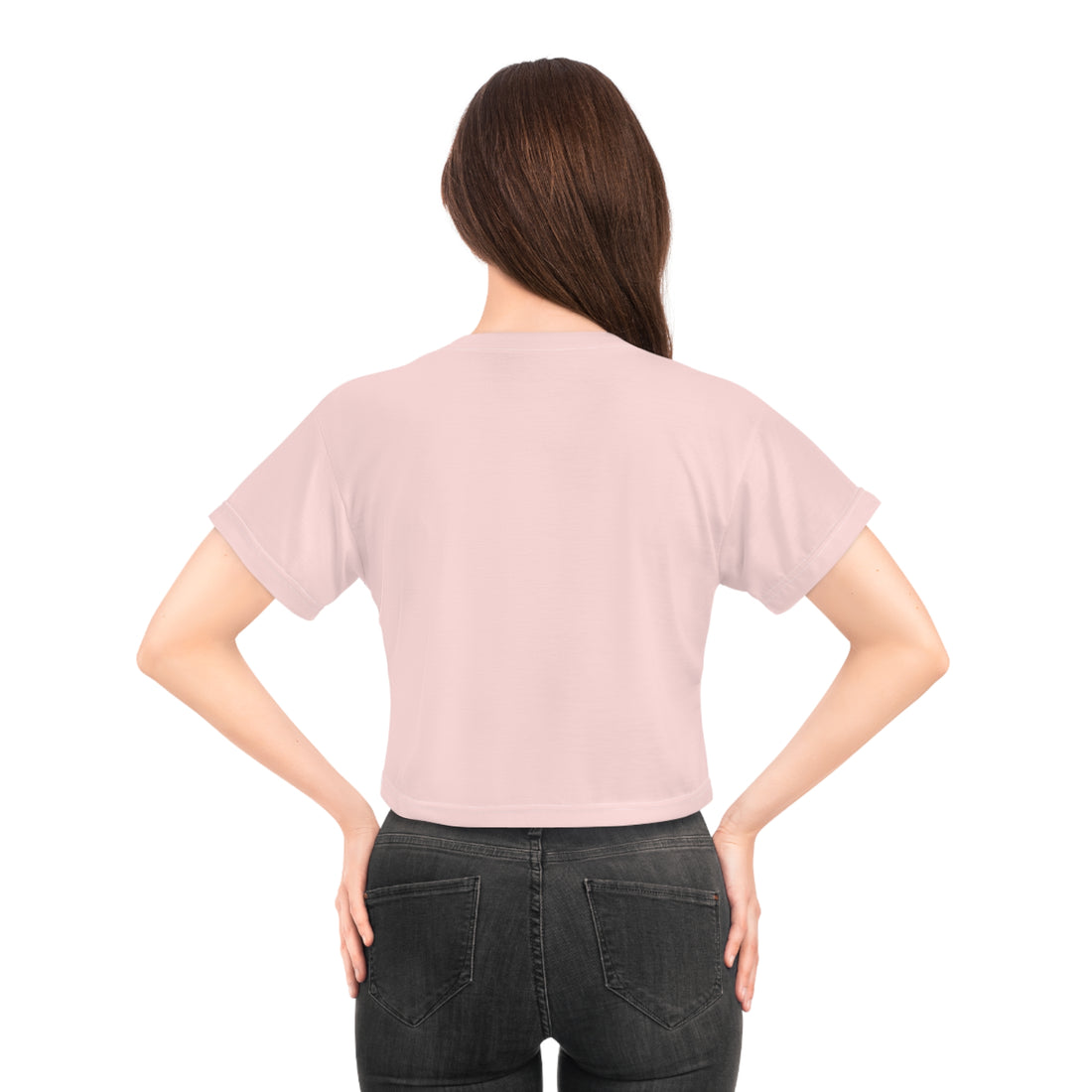 Pale Pink Millennial AOP Crop Tee