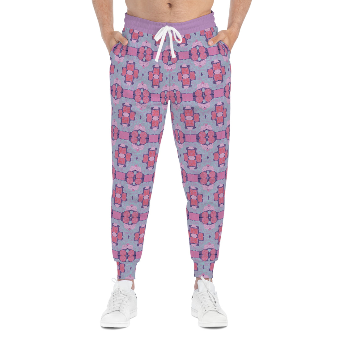 Lavender Geometric Print Unisex Joggers