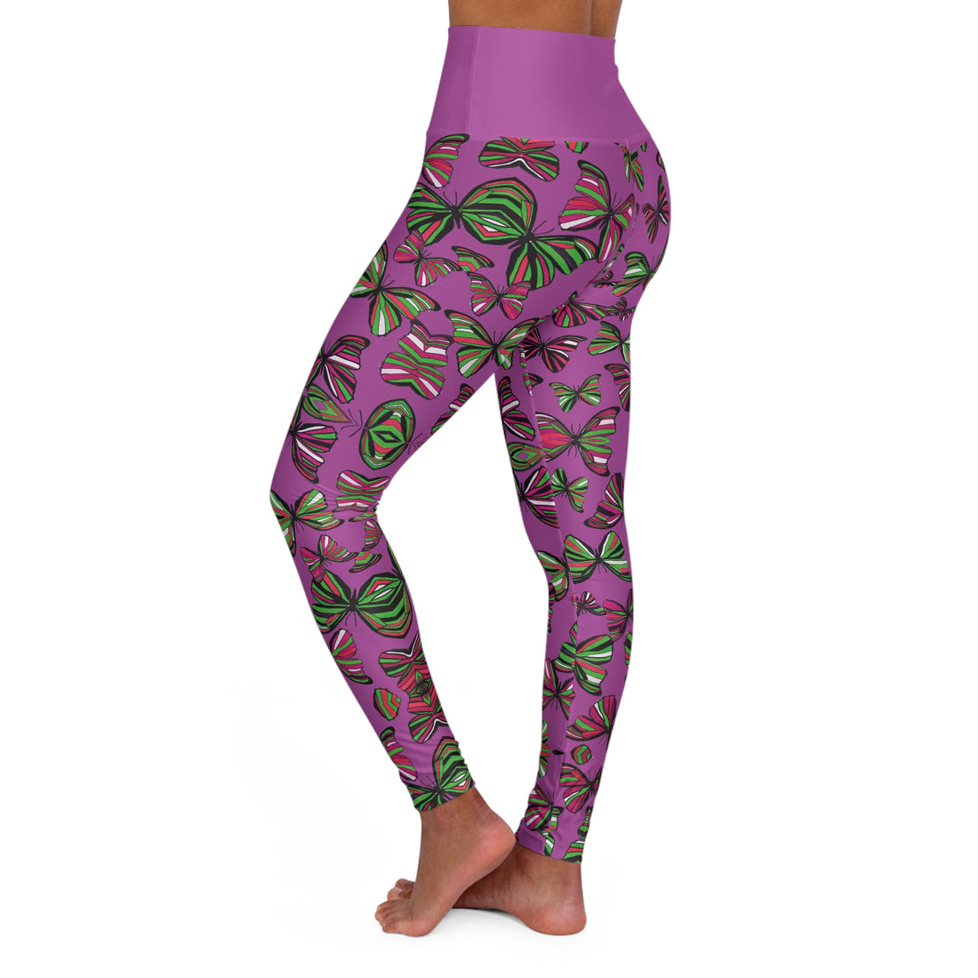 Lilac Bloom butterfly kaleidoscope Yoga Leggings