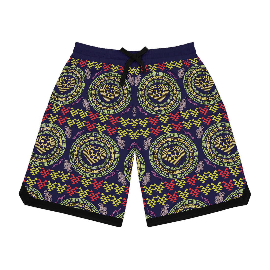 Ink Lion Head Basketball Rib Shorts (AOP)