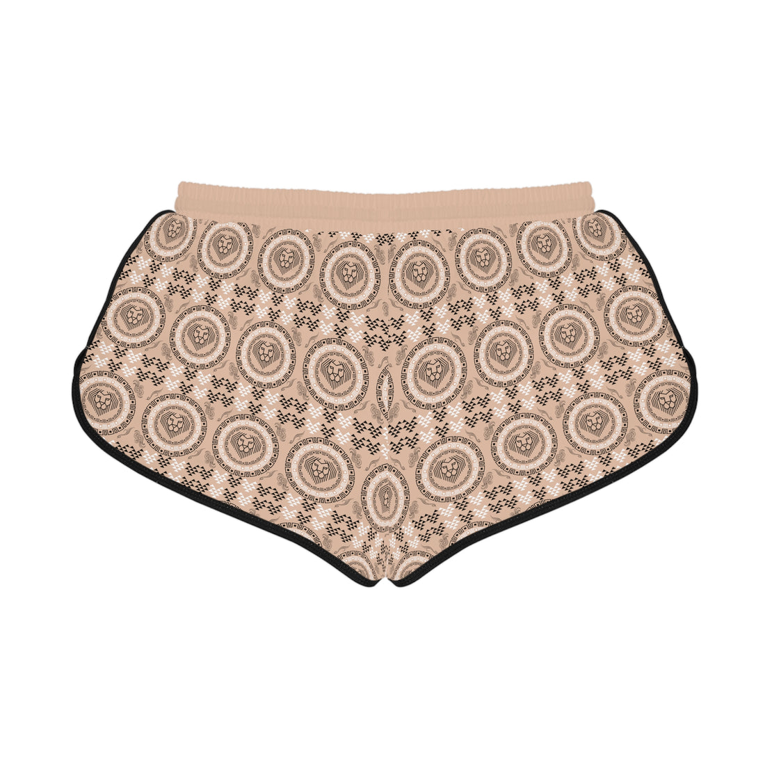 Nude Geo Lion Head Relaxed Gym Shorts
