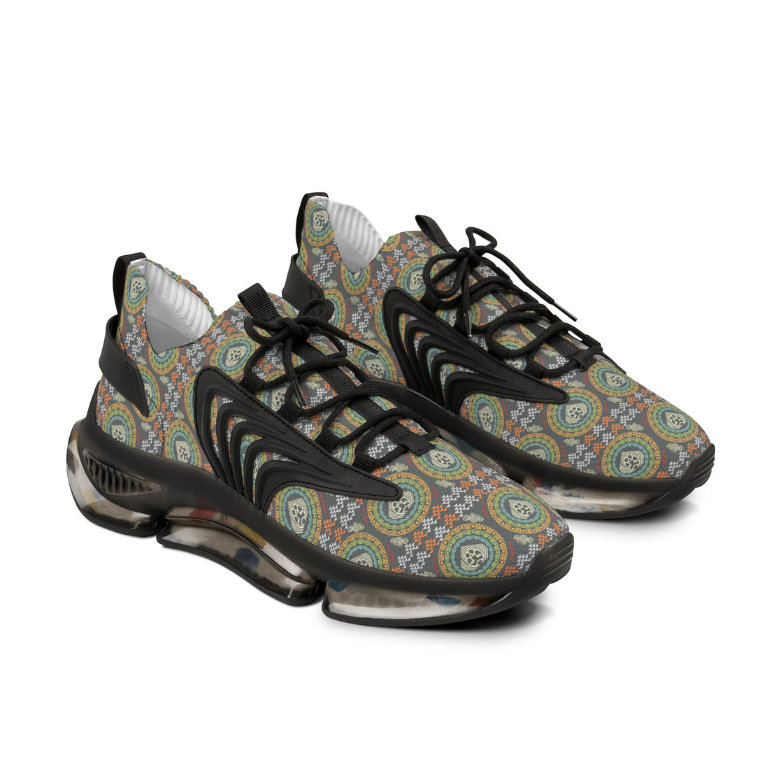 Ash Geo Lion Head Men's Mesh Knit Sneakers