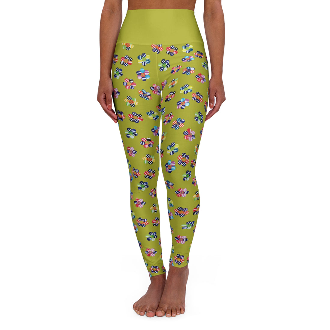 Olive Glow Candy Florals Yoga Leggings