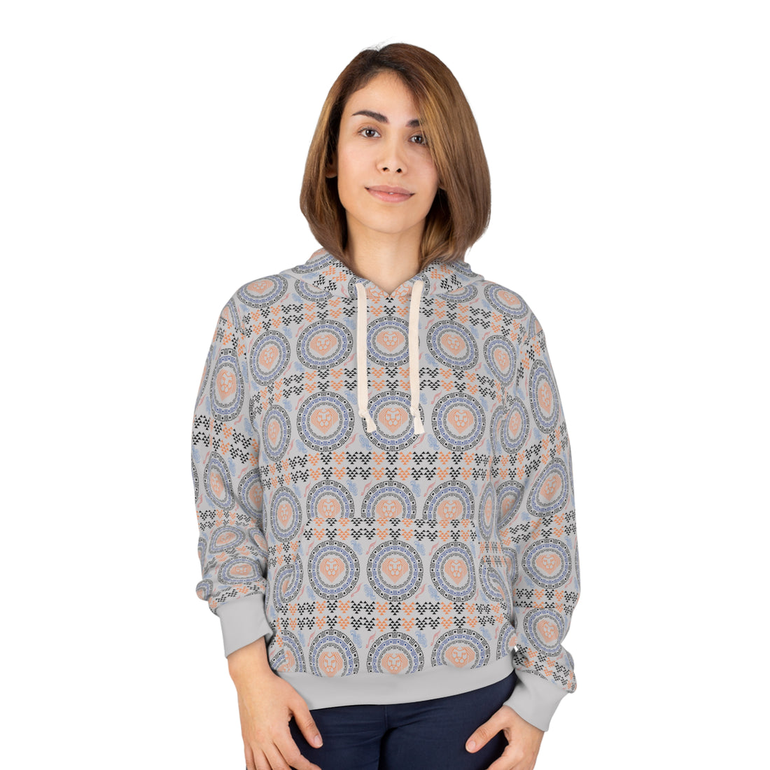 Slate Geo Lion Head Pullover Hoodie