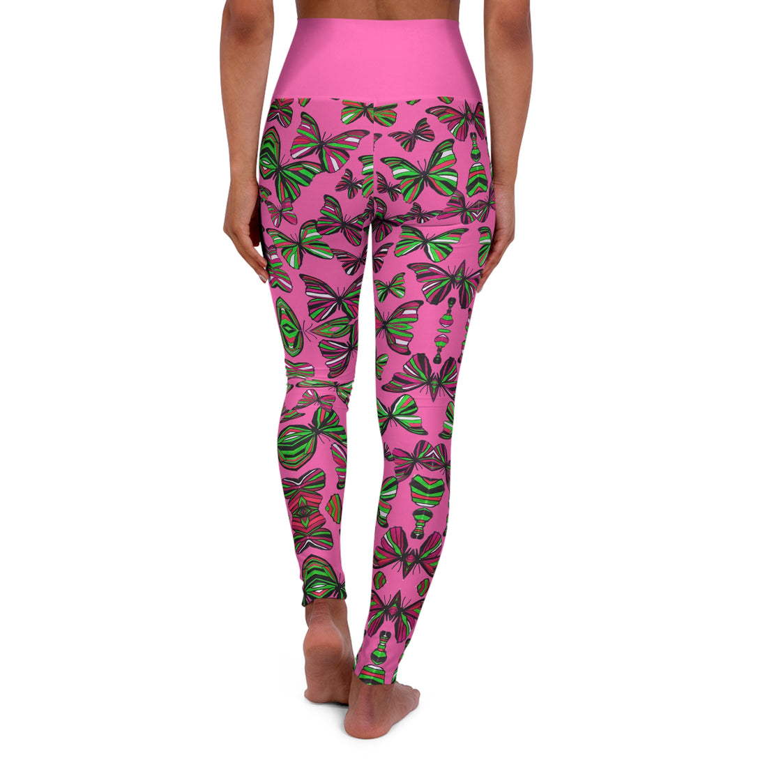 Rose Butterfly Kaleidoscope Yoga Leggings