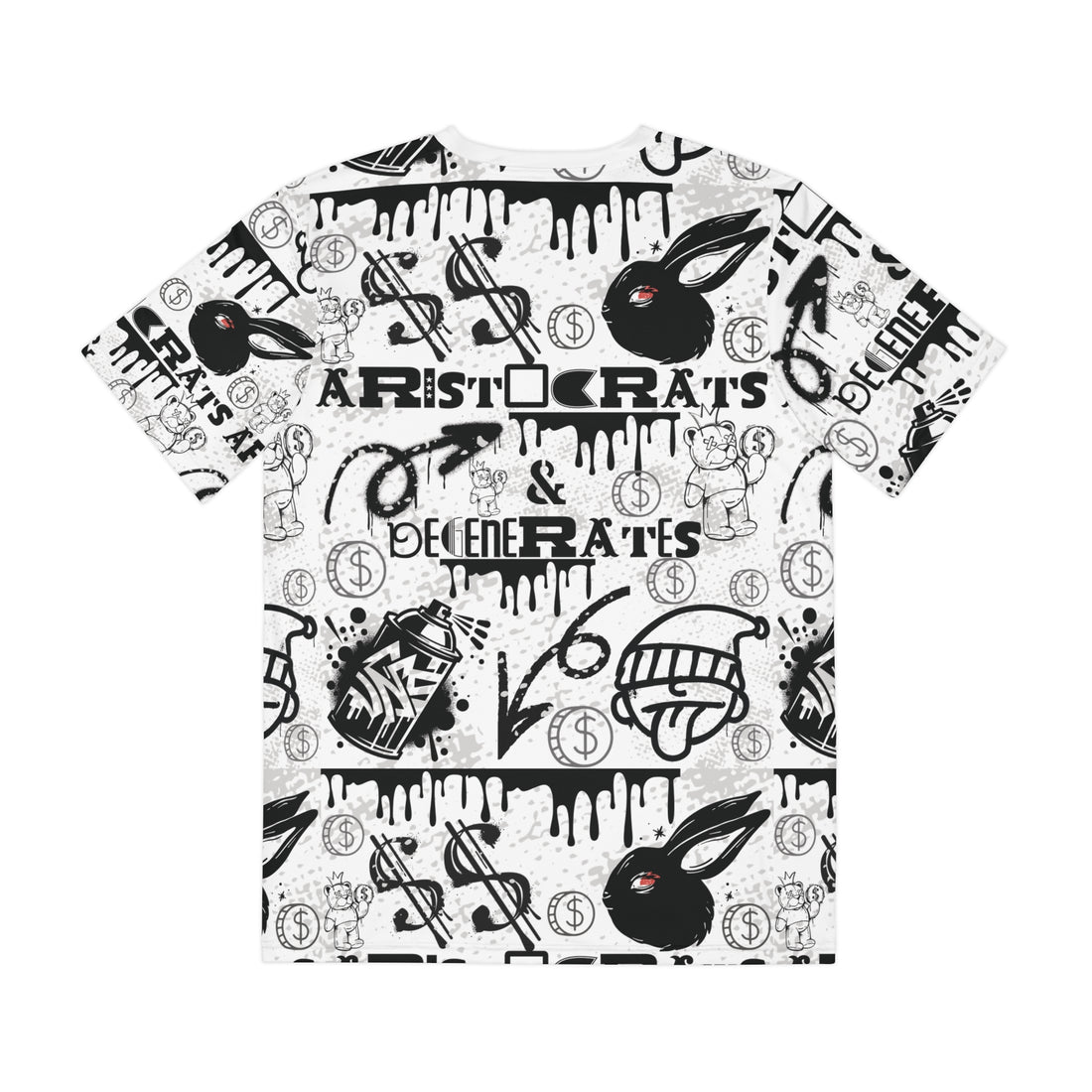 White Graphic Polar Men's Polyester Tee (AOP)