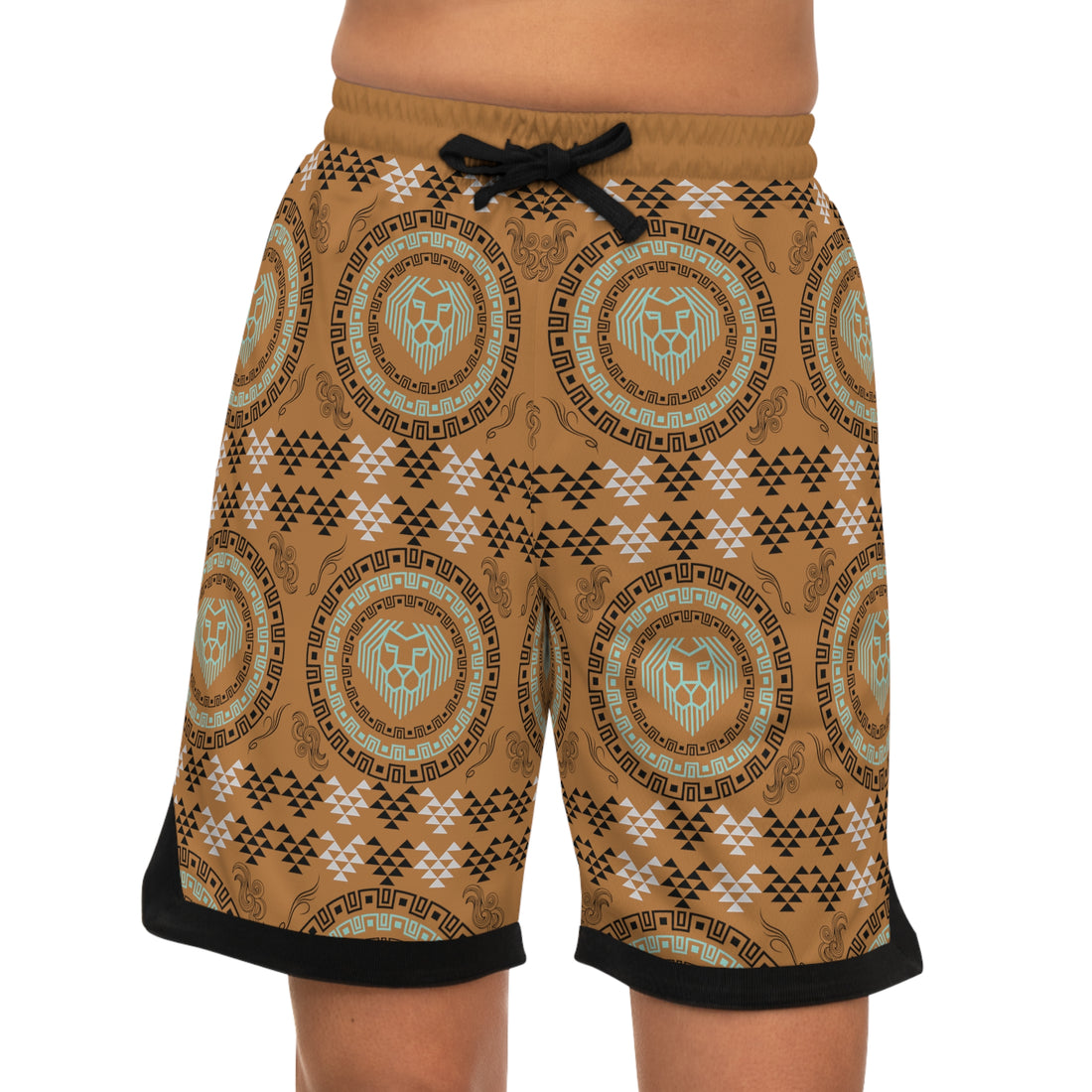 Tussock Lion Head Basketball Rib Shorts (AOP)