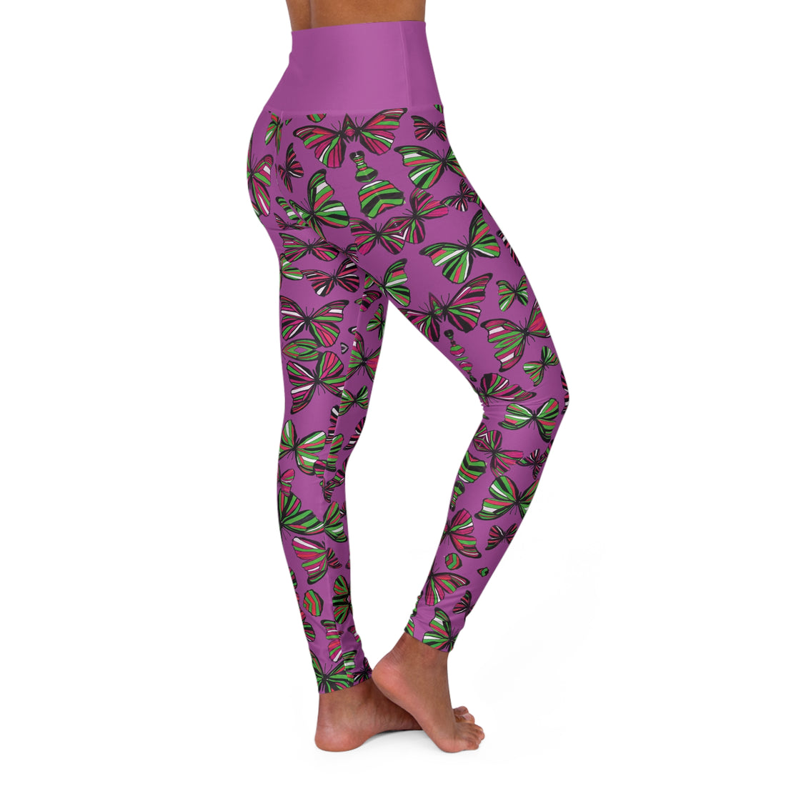 Lilac Bloom butterfly kaleidoscope Yoga Leggings