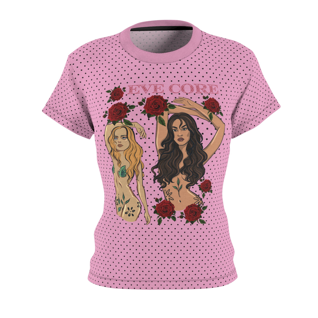 Muted Pink Eve Core AOP Women's Cap Sleeves T-shirt