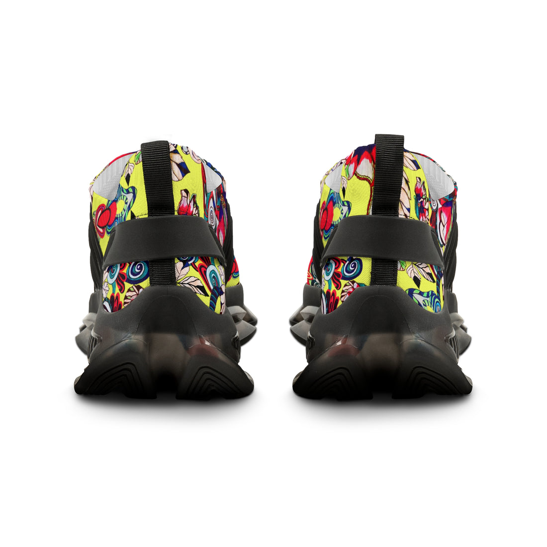 Canary Floral Pop OTT Men's Mesh Knit Sneakers